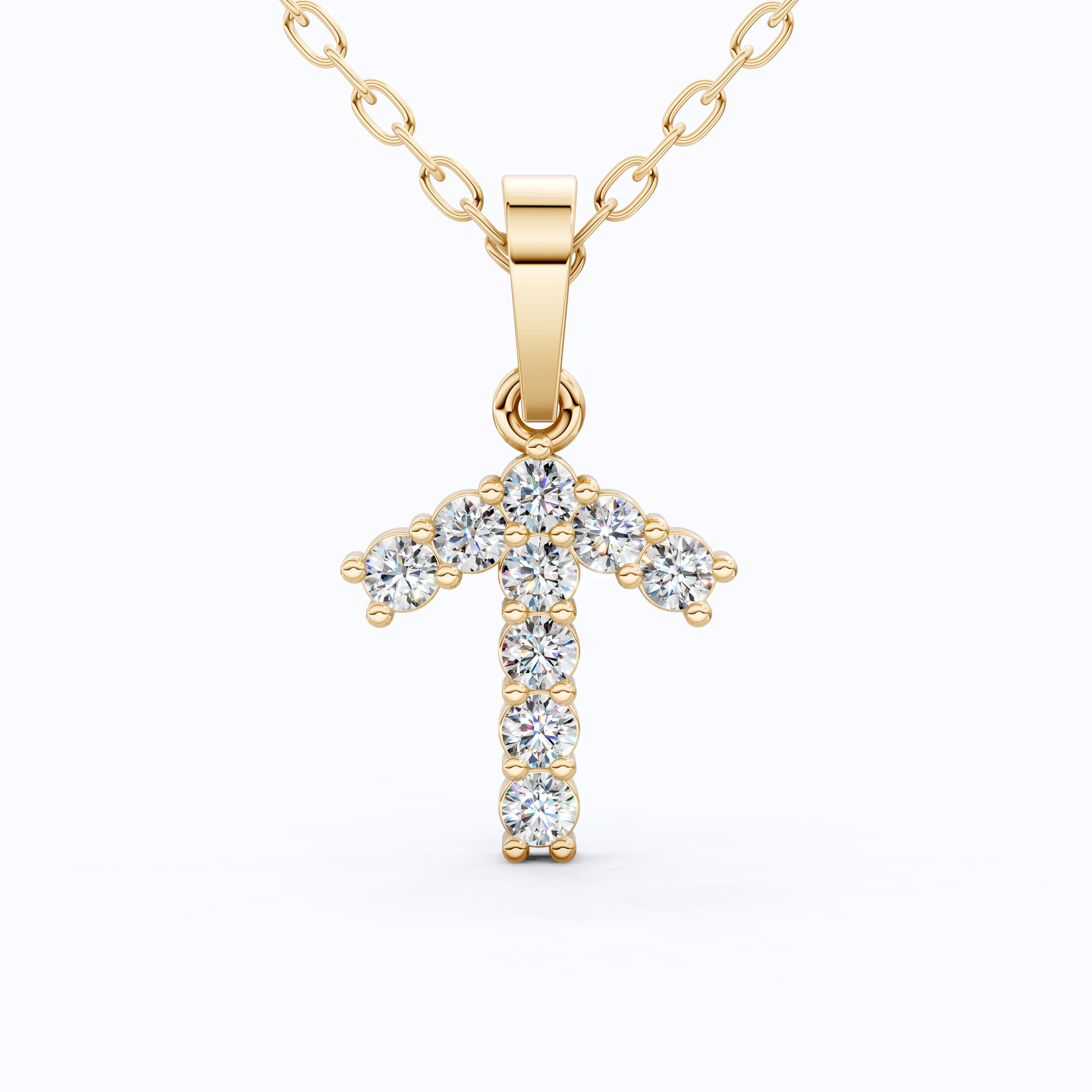 Dainty Arrow Everyday Pendant in 14K Solid Gold, 0.32 TCW Round Cut Lab Grown Diamonds, Birthday Pendant, Anniversary Gift for Her