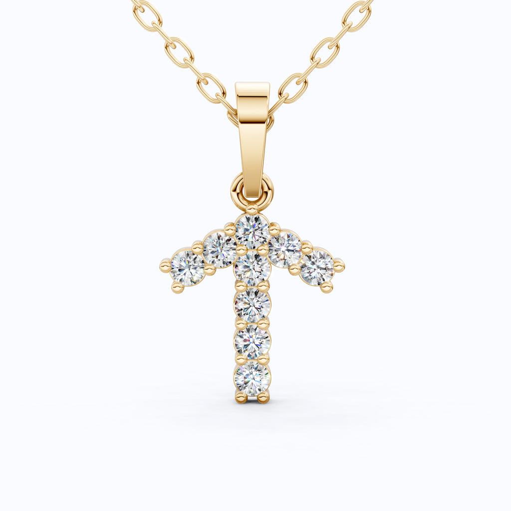 Dainty Arrow Everyday Pendant in 14K Solid Gold, 0.32 TCW Round Cut Lab Grown Diamonds, Birthday Pendant, Anniversary Gift for Her
