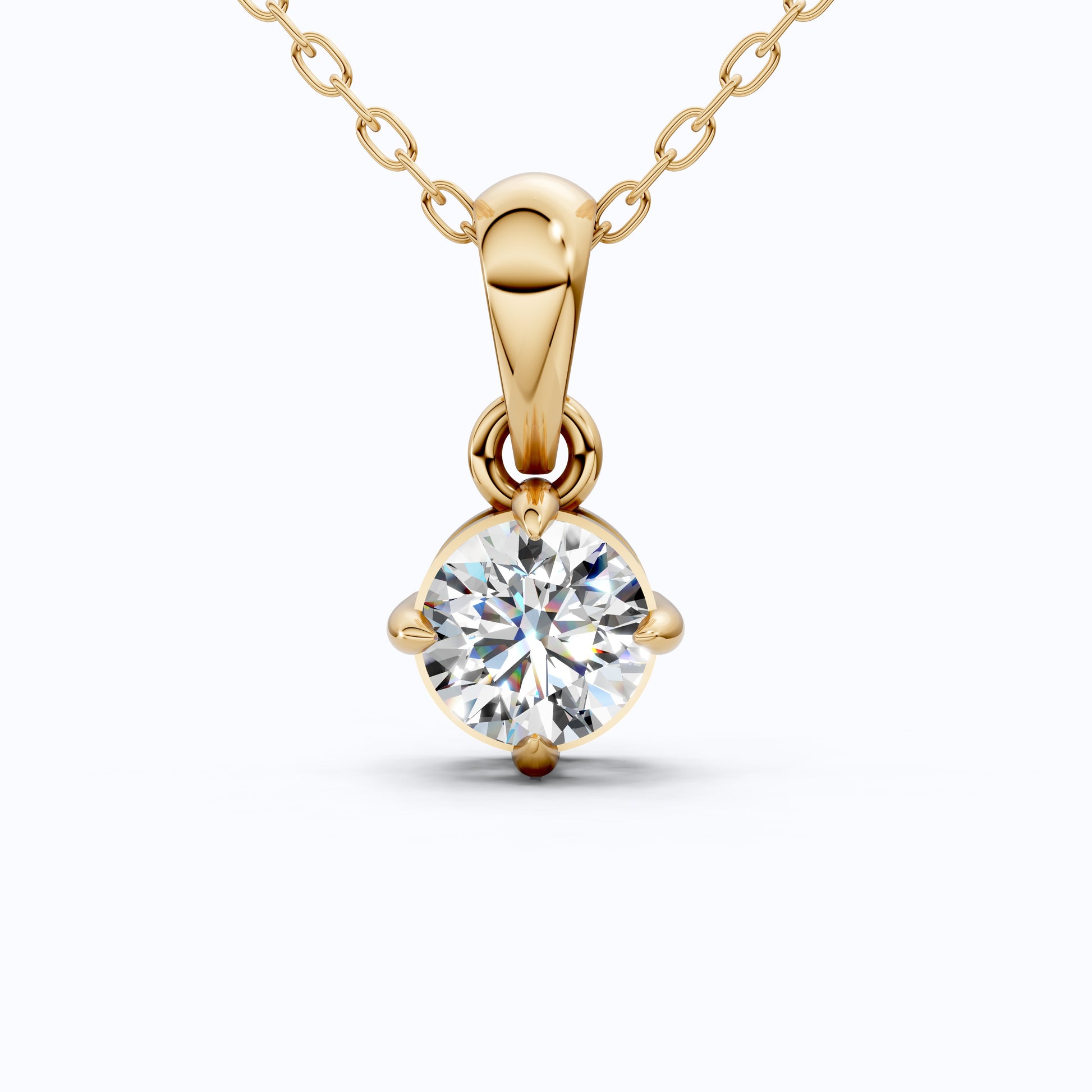 0.50 CT Round Cut Lab Diamond Classic Solitaire Wedding Pendant in 14K Solid Gold, Diamond Pendant Gift for Wife, Everyday Pendant
