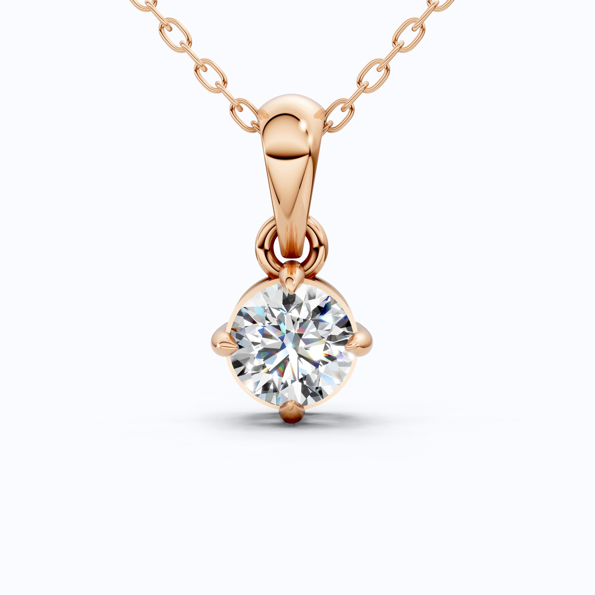 0.50 CT Round Cut Lab Diamond Classic Solitaire Wedding Pendant in 14K Solid Gold, Diamond Pendant Gift for Wife, Everyday Pendant