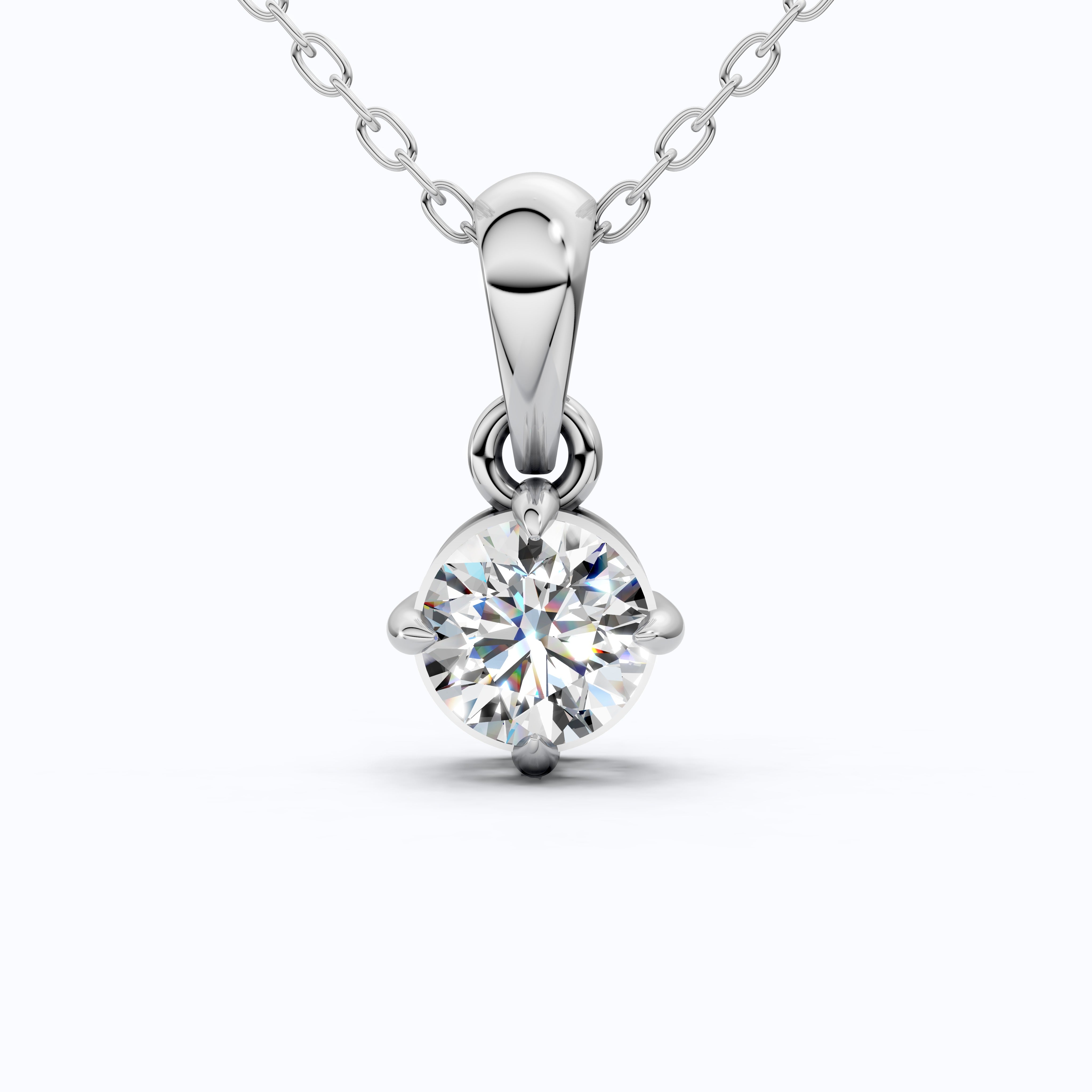 0.50 CT Round Cut Lab Diamond Classic Solitaire Wedding Pendant in 14K Solid Gold, Diamond Pendant Gift for Wife, Everyday Pendant