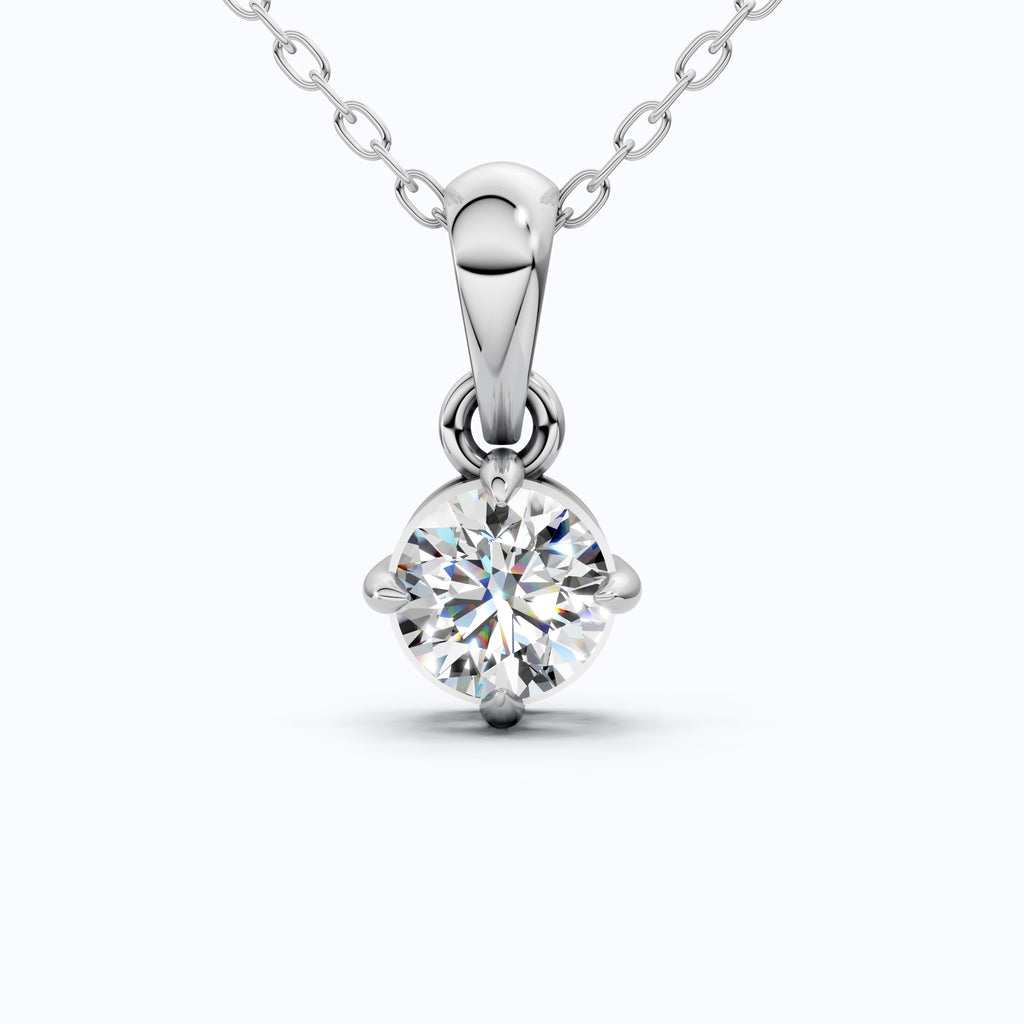 0.50 CT Round Cut Lab Diamond Classic Solitaire Wedding Pendant in 14K Solid Gold, Diamond Pendant Gift for Wife, Everyday Pendant