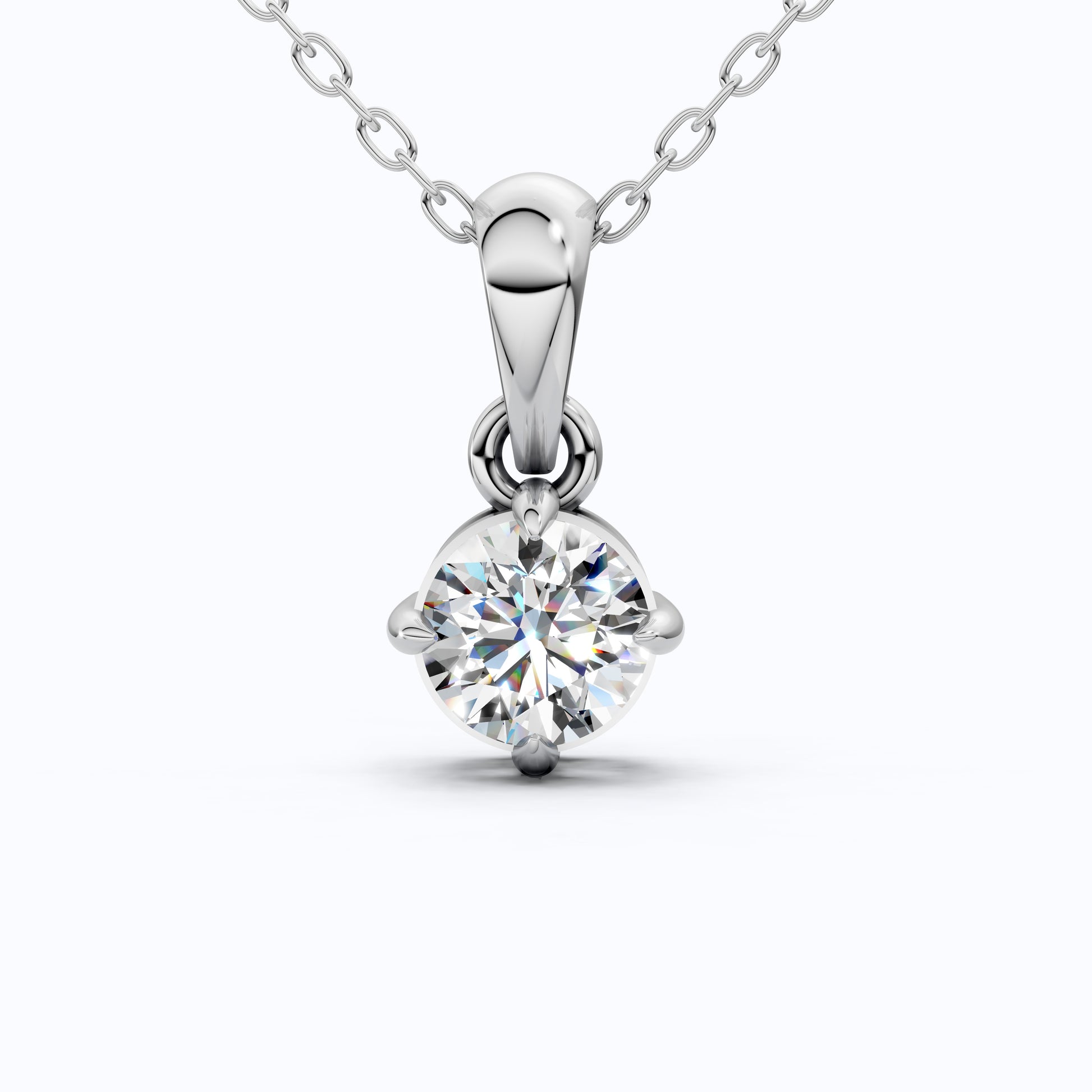 0.50 CT Round Cut Lab Diamond Classic Solitaire Wedding Pendant in 14K Solid Gold, Diamond Pendant Gift for Wife, Everyday Pendant