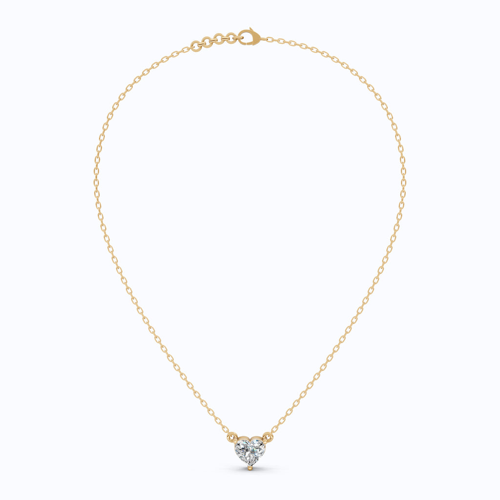 Modern Heart Cut Wedding Solitaire Pendant in 14K Solid Gold, 1.00 CT Heart Cut Lab Grown Diamond, Gift For Her, Bridal Jewelry