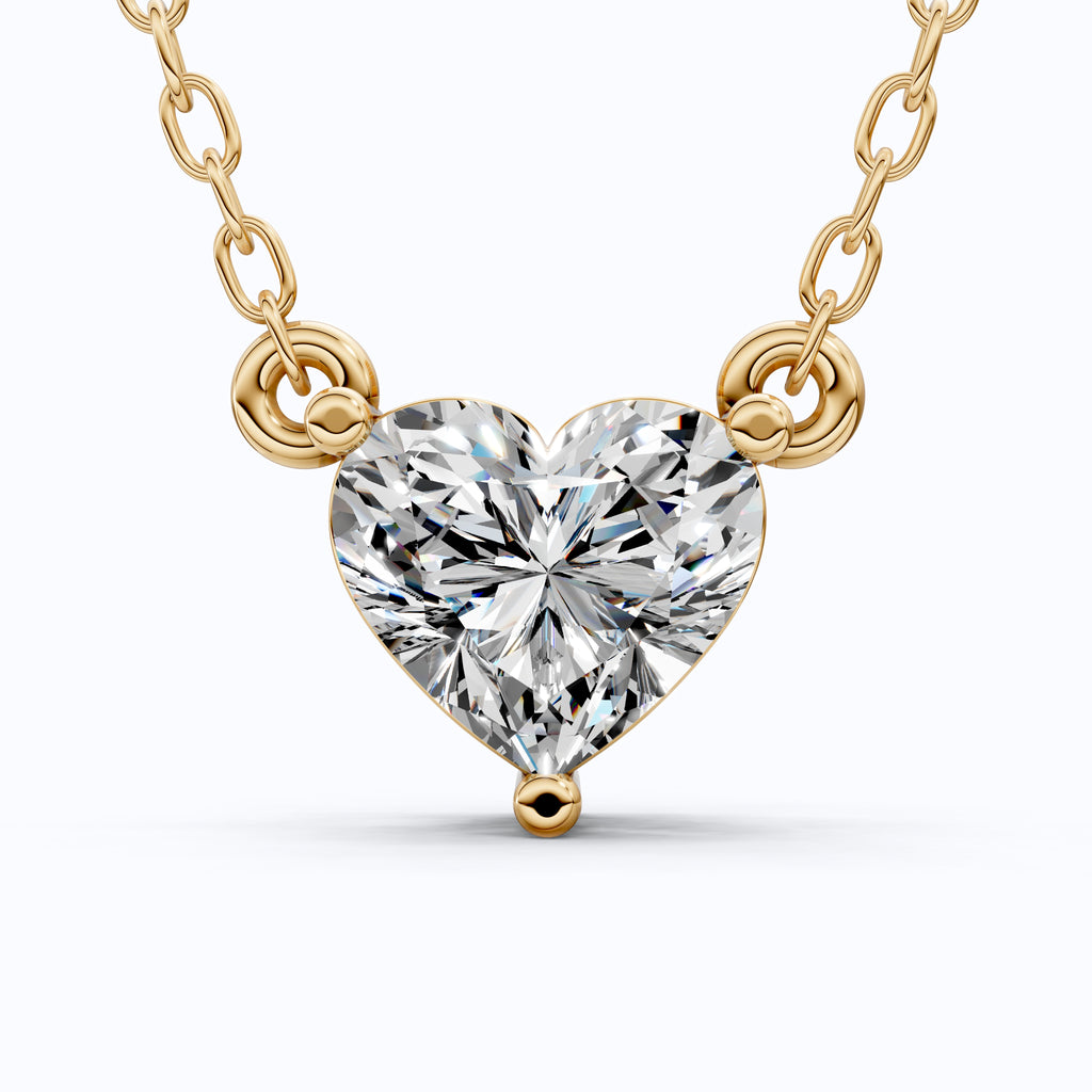 Modern Heart Cut Wedding Solitaire Pendant in 14K Solid Gold, 1.00 CT Heart Cut Lab Grown Diamond, Gift For Her, Bridal Jewelry