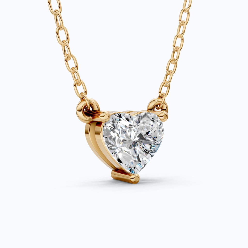 Modern Heart Cut Wedding Solitaire Pendant in 14K Solid Gold, 1.00 CT Heart Cut Lab Grown Diamond, Gift For Her, Bridal Jewelry