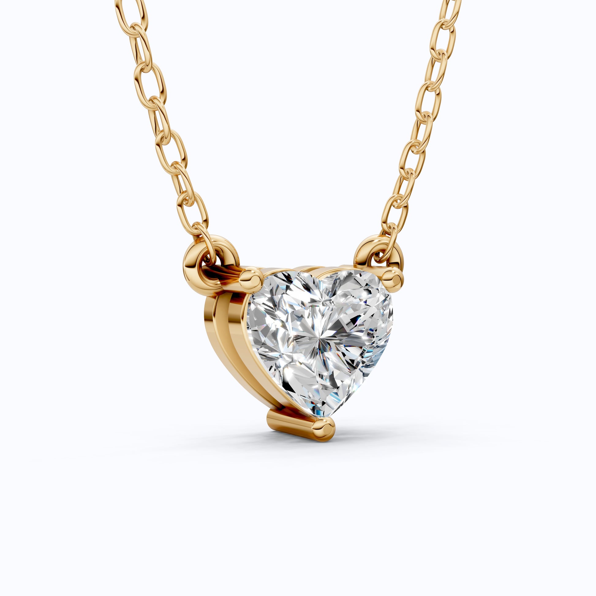Modern Heart Cut Wedding Solitaire Pendant in 14K Solid Gold, 1.00 CT Heart Cut Lab Grown Diamond, Gift For Her, Bridal Jewelry