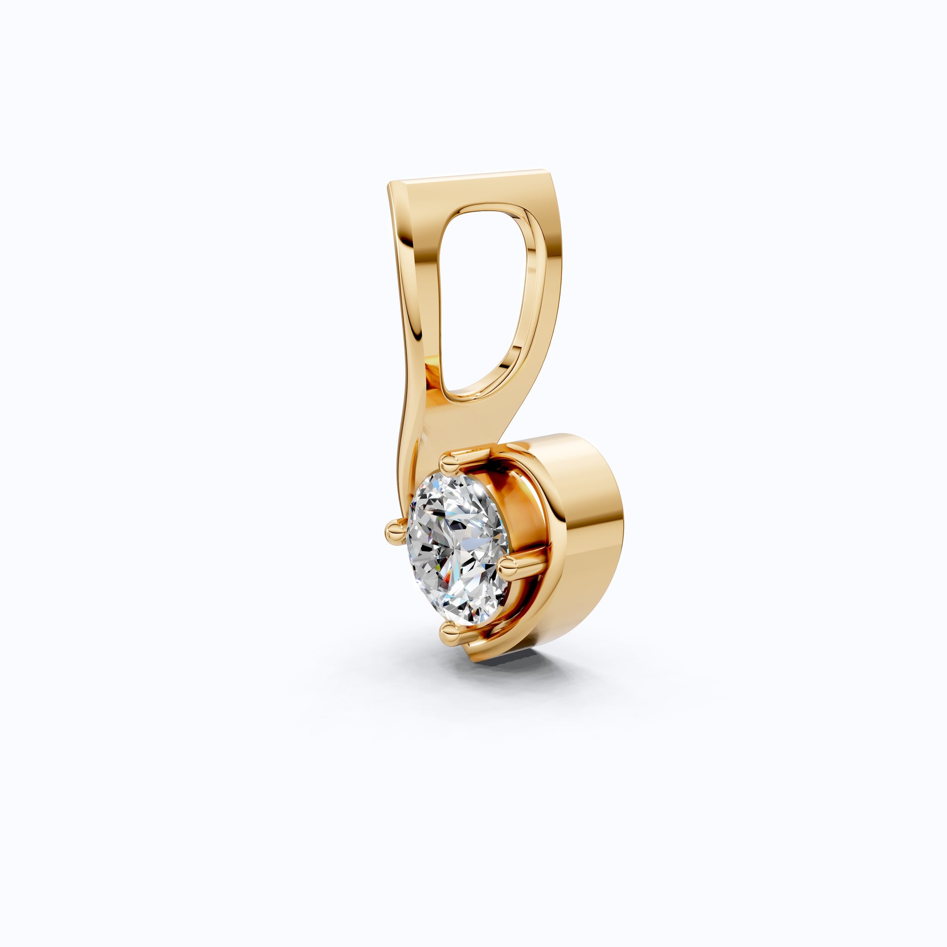 Swirl Heart Shaped Solitaire Wedding Pendant in 14k Solid Gold, 0.25 CT Round Cut Lab Grown Diamond, Gift for Her, Bridal Jewelry