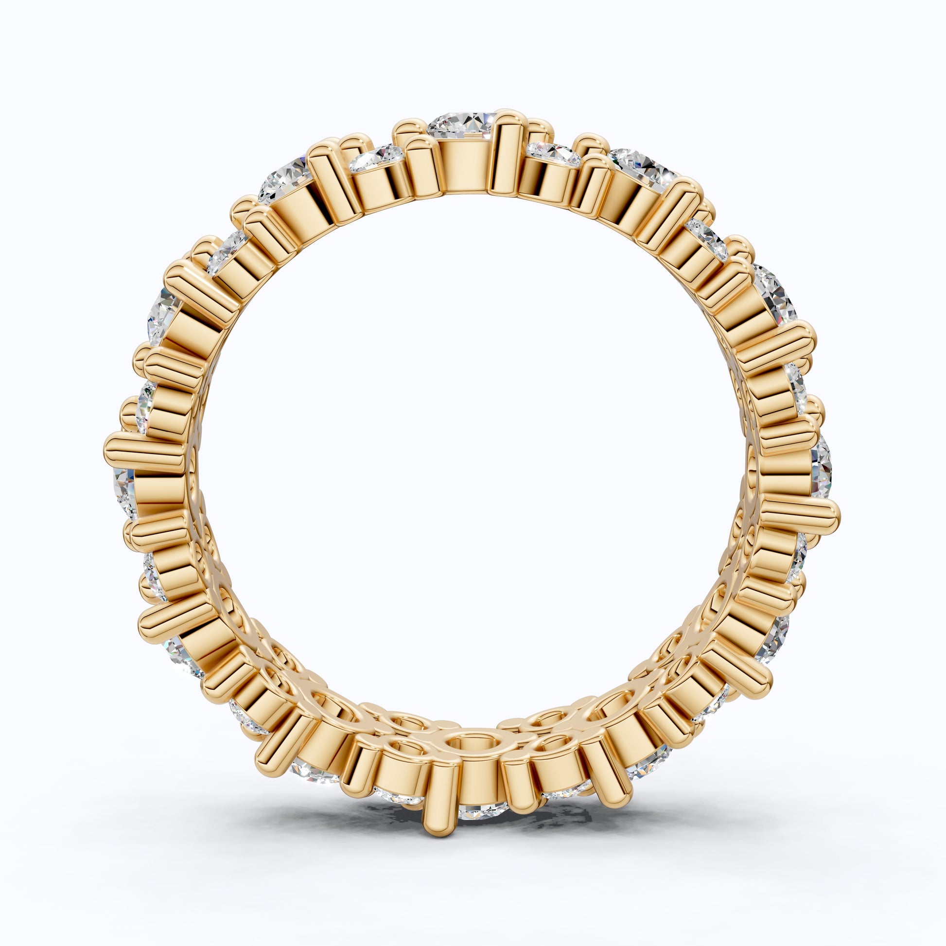 Bold Double Row Cluster Eternity Wedding Ring in 14K Solid Gold, 2.21 TCW Round Cut Lab Created Diamonds, Bridal Jewelry, Birthday Gift for Her