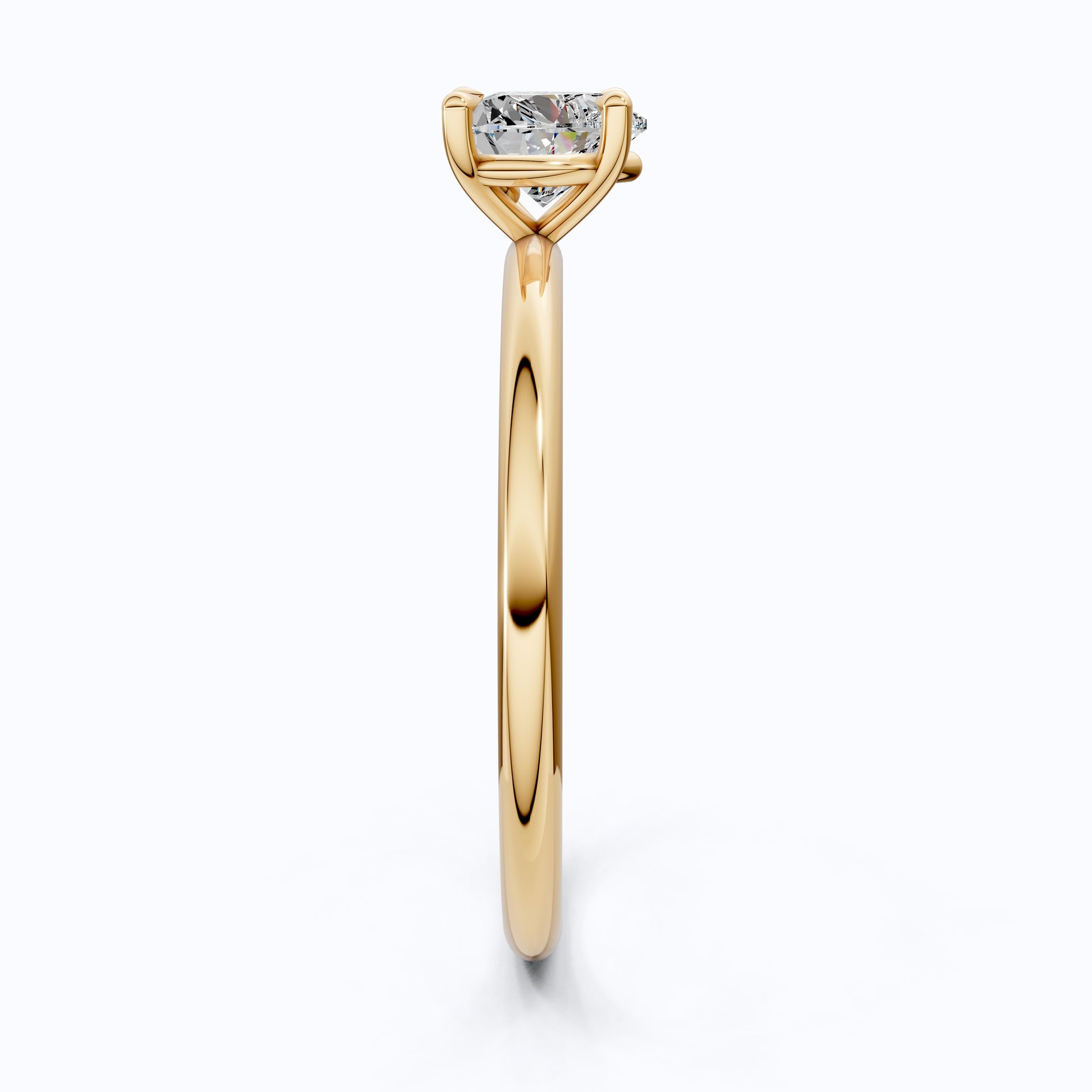 Romantic Heart Cut Solitaire Engagement Ring in 14k Solid Gold, 0.50 CT Heart Cut Lab Grown Diamond, Proposal Ring Gift for