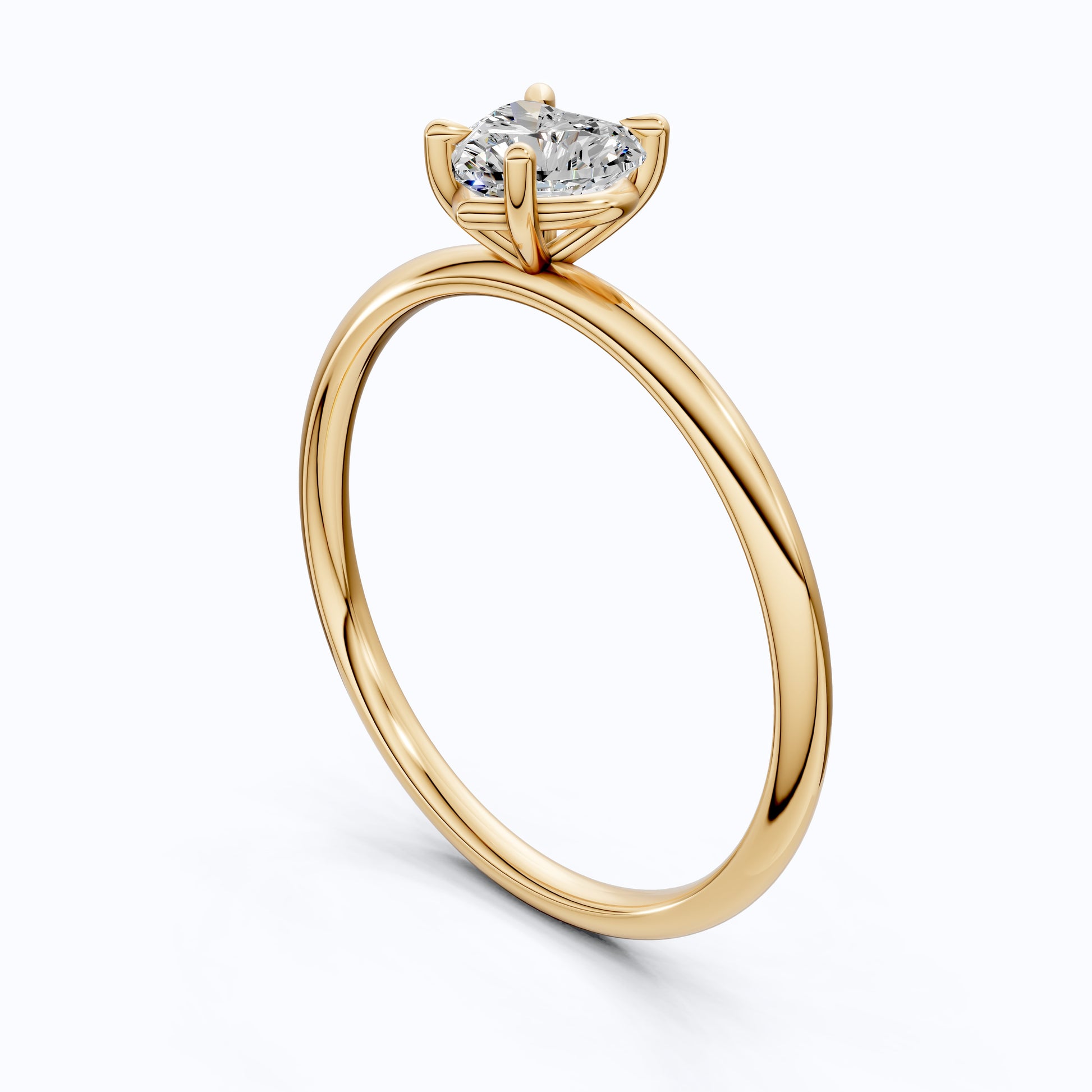 Romantic Heart Cut Solitaire Engagement Ring in 14k Solid Gold, 0.50 CT Heart Cut Lab Grown Diamond, Proposal Ring Gift for