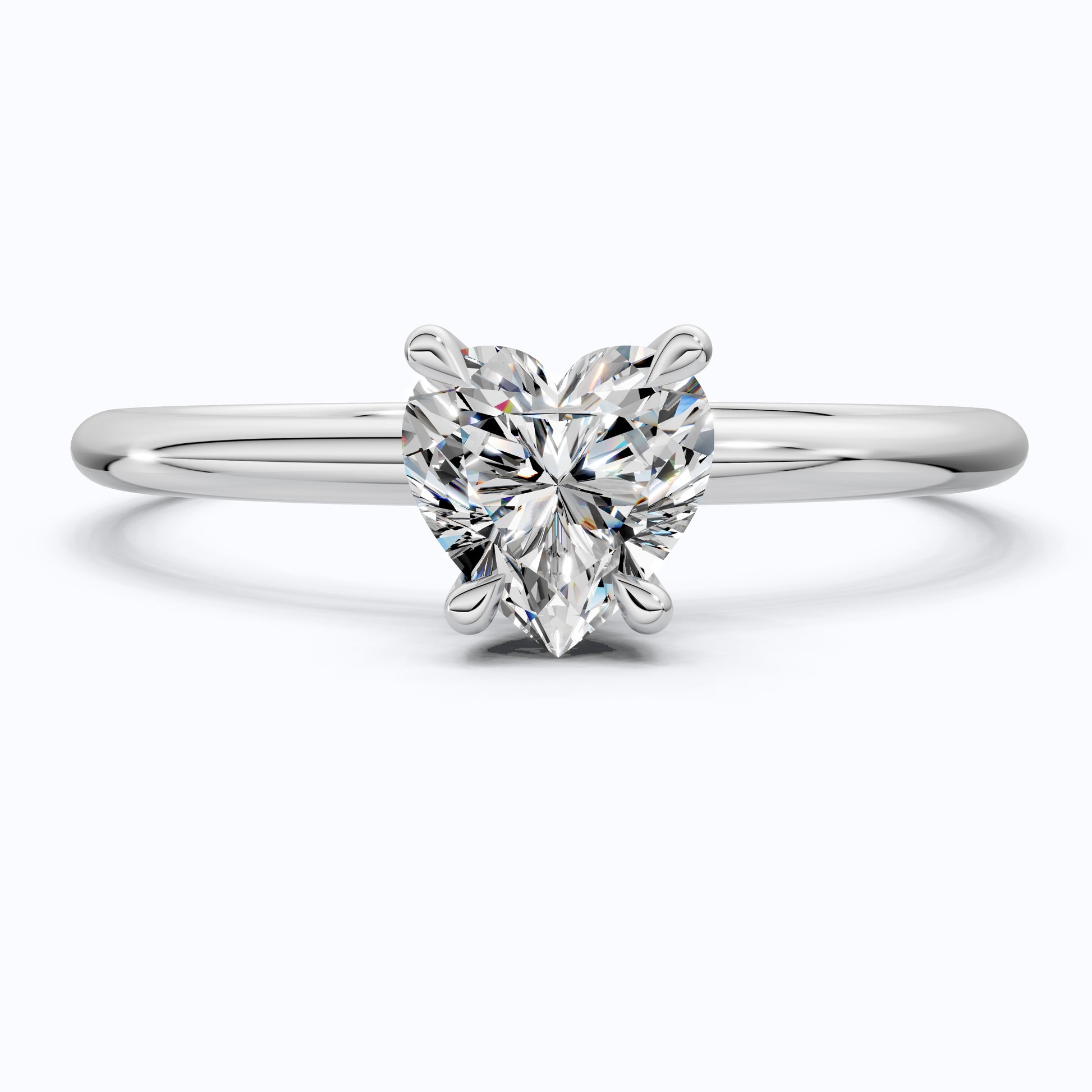 Romantic Heart Cut Solitaire Engagement Ring in 14k Solid Gold, 0.50 CT Heart Cut Lab Grown Diamond, Proposal Ring Gift for