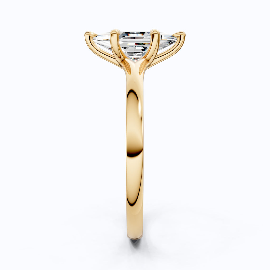 Unique Six Prong Solitaire Engagement Ring in 14k Solid Gold, 1.00 CT Dutch Marquise Cut Lab Created Diamond, Promise Ring, Gift for Women