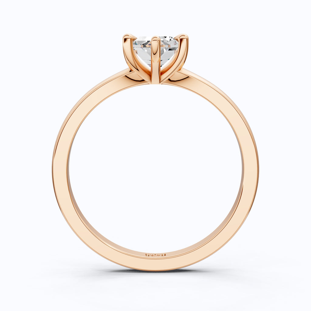 Unique Six Prong Solitaire Engagement Ring in 14k Solid Gold, 1.00 CT Dutch Marquise Cut Lab Created Diamond, Promise Ring, Gift for Women