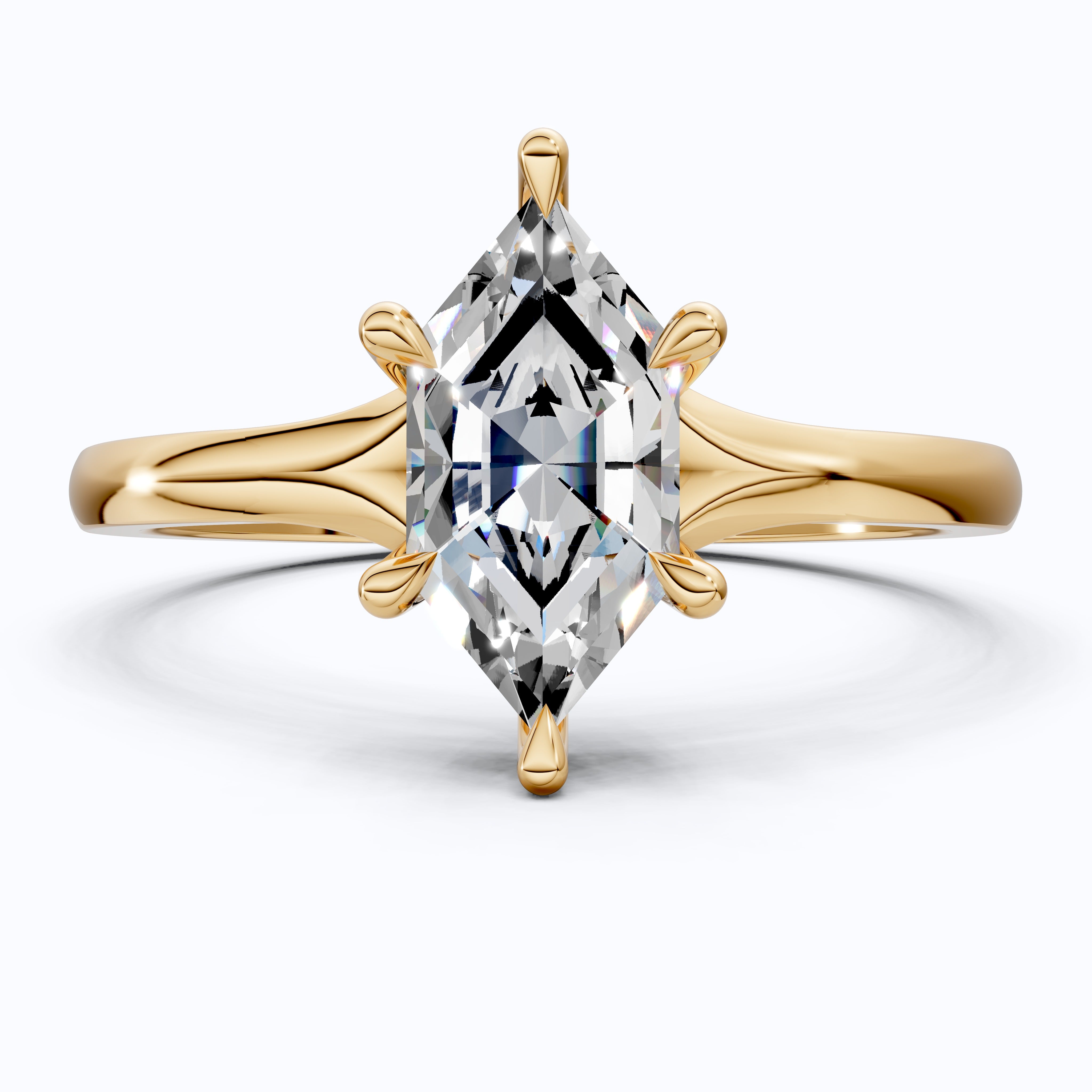 Unique Six Prong Solitaire Engagement Ring in 14k Solid Gold, 1.00 CT Dutch Marquise Cut Lab Created Diamond, Promise Ring, Gift for Women