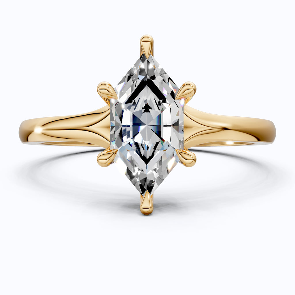 Unique Six Prong Solitaire Engagement Ring in 14k Solid Gold, 1.00 CT Dutch Marquise Cut Lab Created Diamond, Promise Ring, Gift for Women
