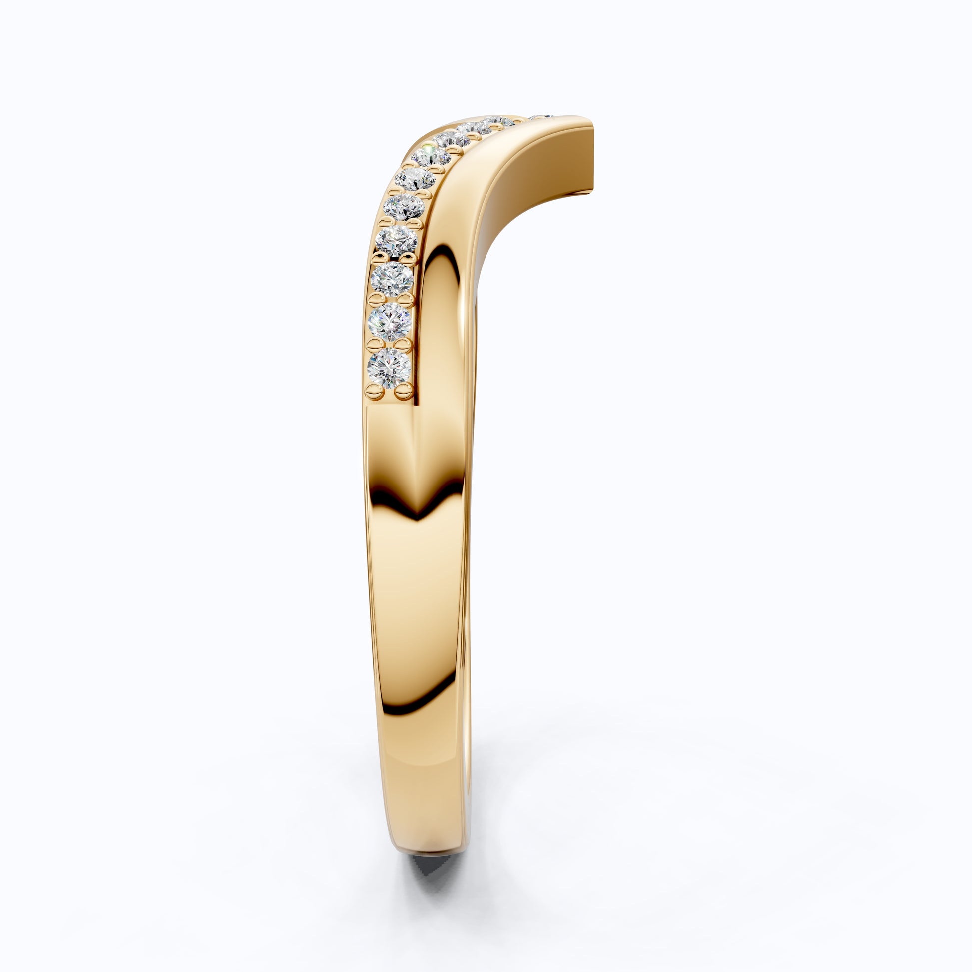 Round Cut Chevron Wedding Band For Women