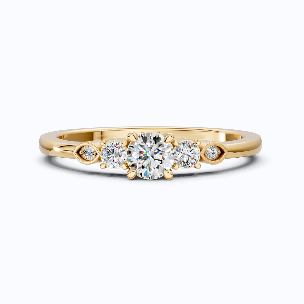 Elegant Five Stone Lab Diamond Stacker Ring, Anniversary Gift