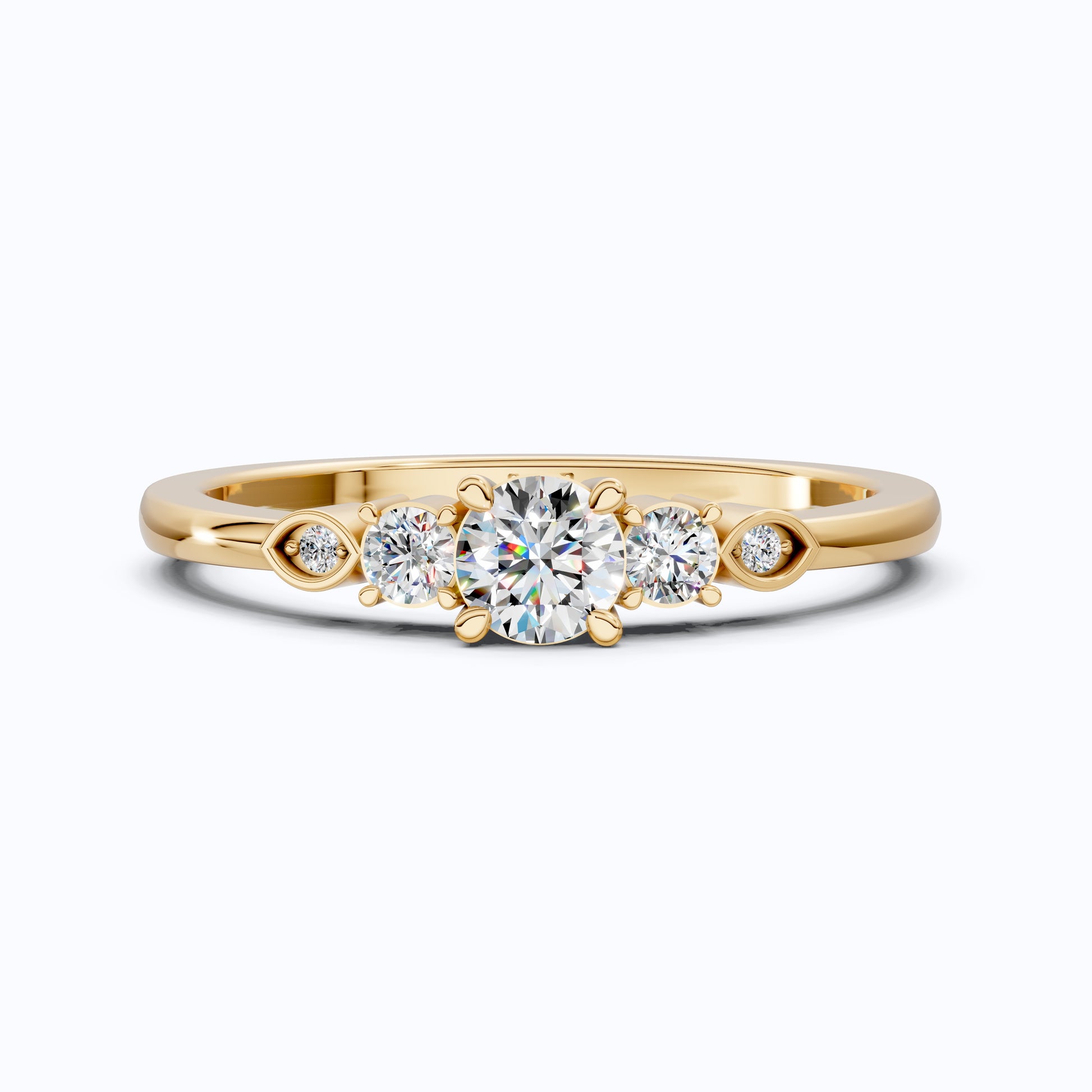 Elegant Five Stone Lab Diamond Stacker Ring, Anniversary Gift