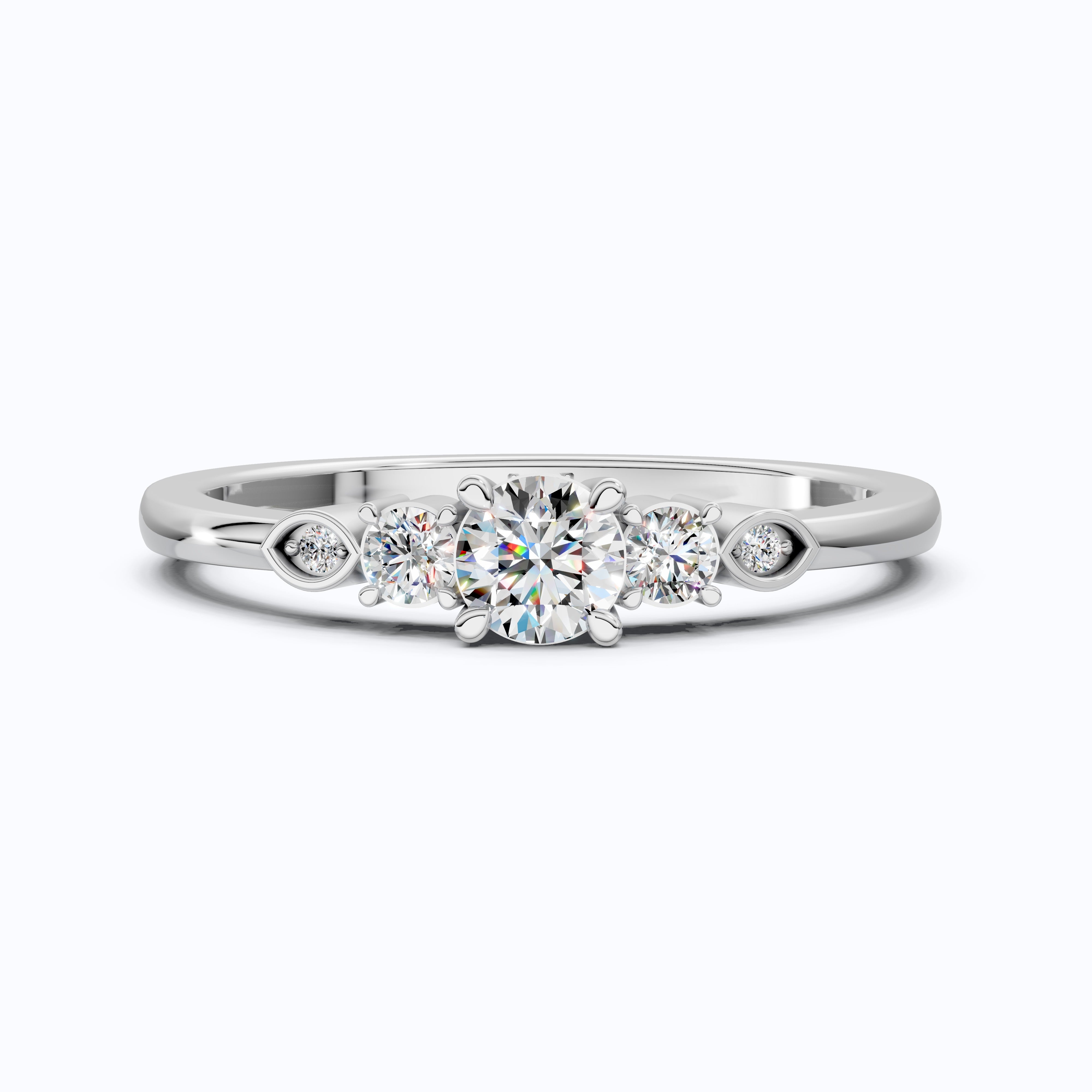 Elegant Five Stone Lab Diamond Stacker Ring, Anniversary Gift