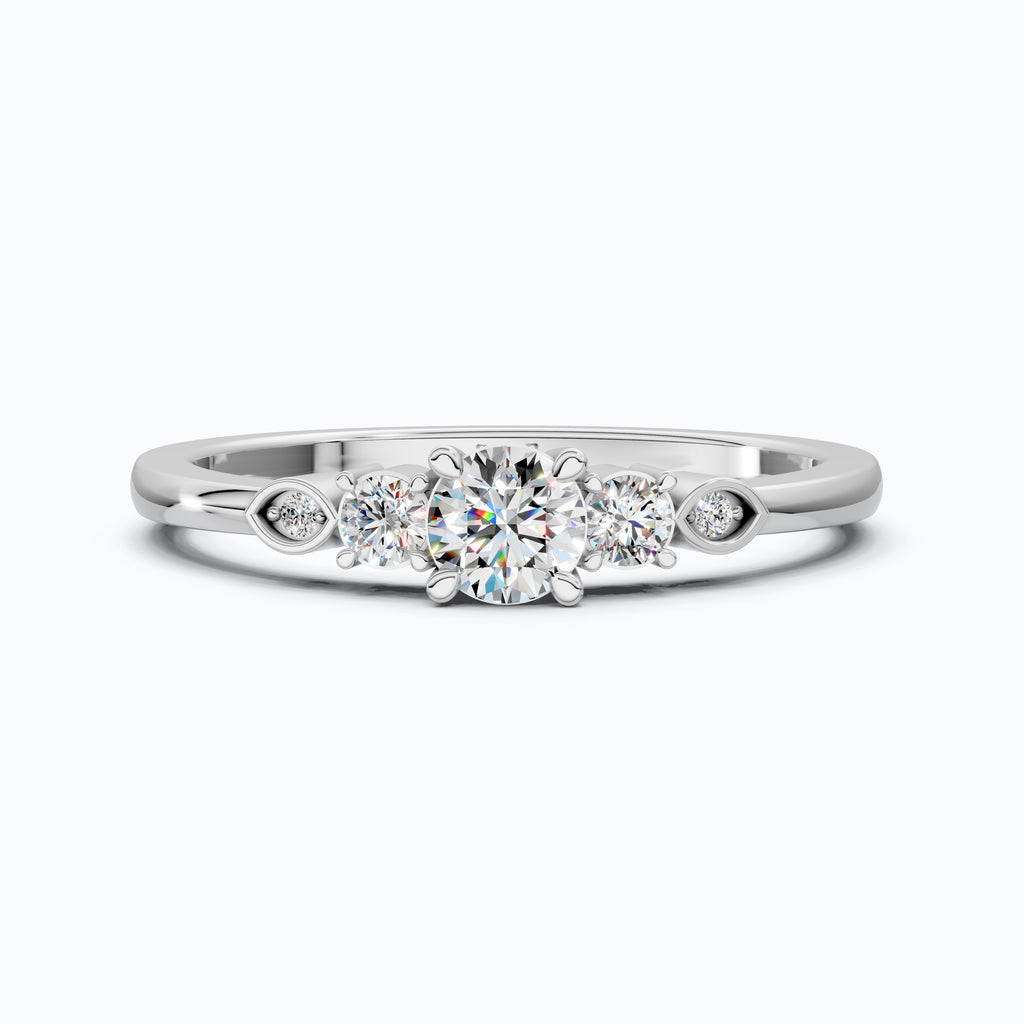 Elegant Five Stone Lab Diamond Stacker Ring, Anniversary Gift