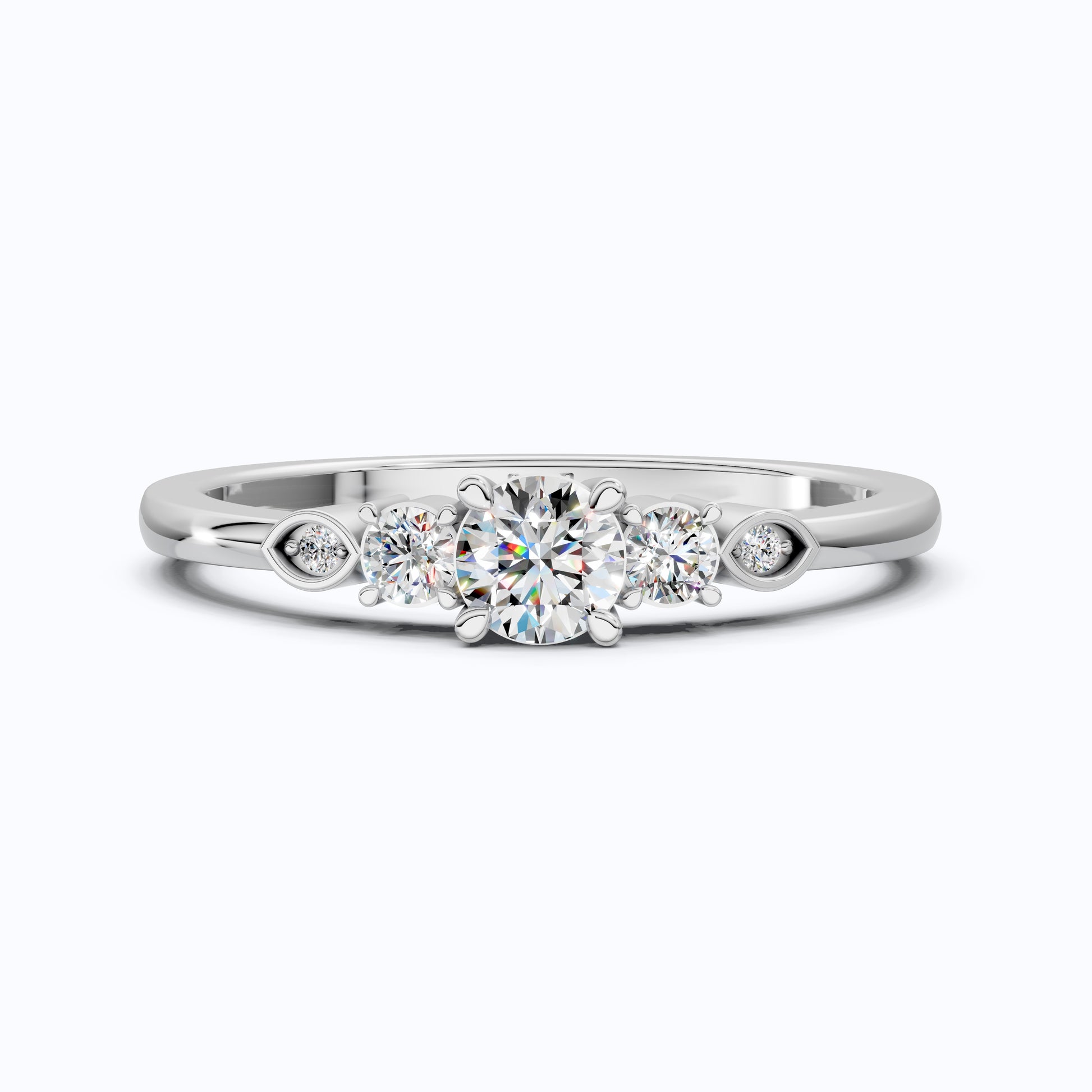 Elegant Five Stone Lab Diamond Stacker Ring, Anniversary Gift