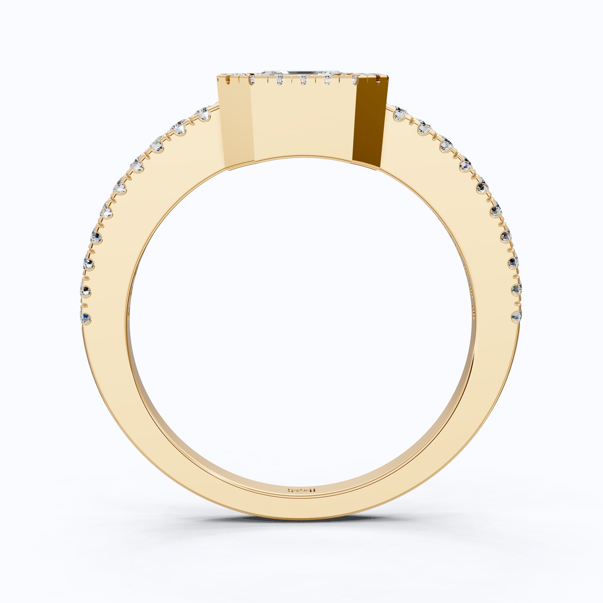 Square Halo Pave Engagement Ring in 14K Solid Gold, 1.00 CT Asscher Cut Lab Grown Diamond, Anniversary Gift For Her, Everyday Jewelry