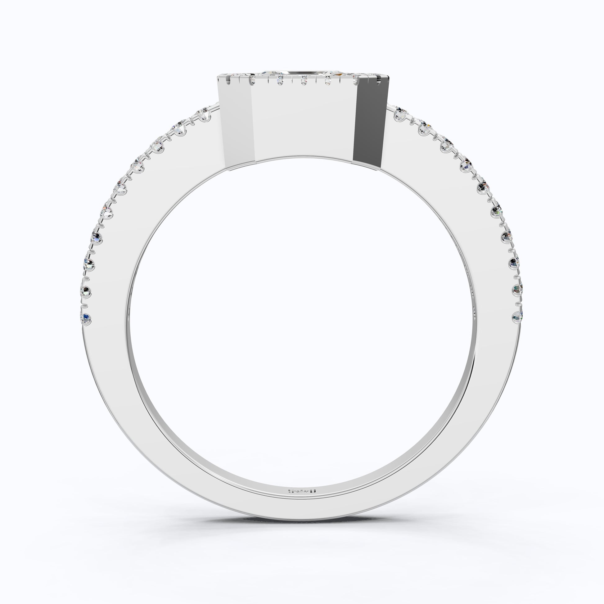 Square Halo Pave Engagement Ring in 14K Solid Gold, 1.00 CT Asscher Cut Lab Grown Diamond, Anniversary Gift For Her, Everyday Jewelry