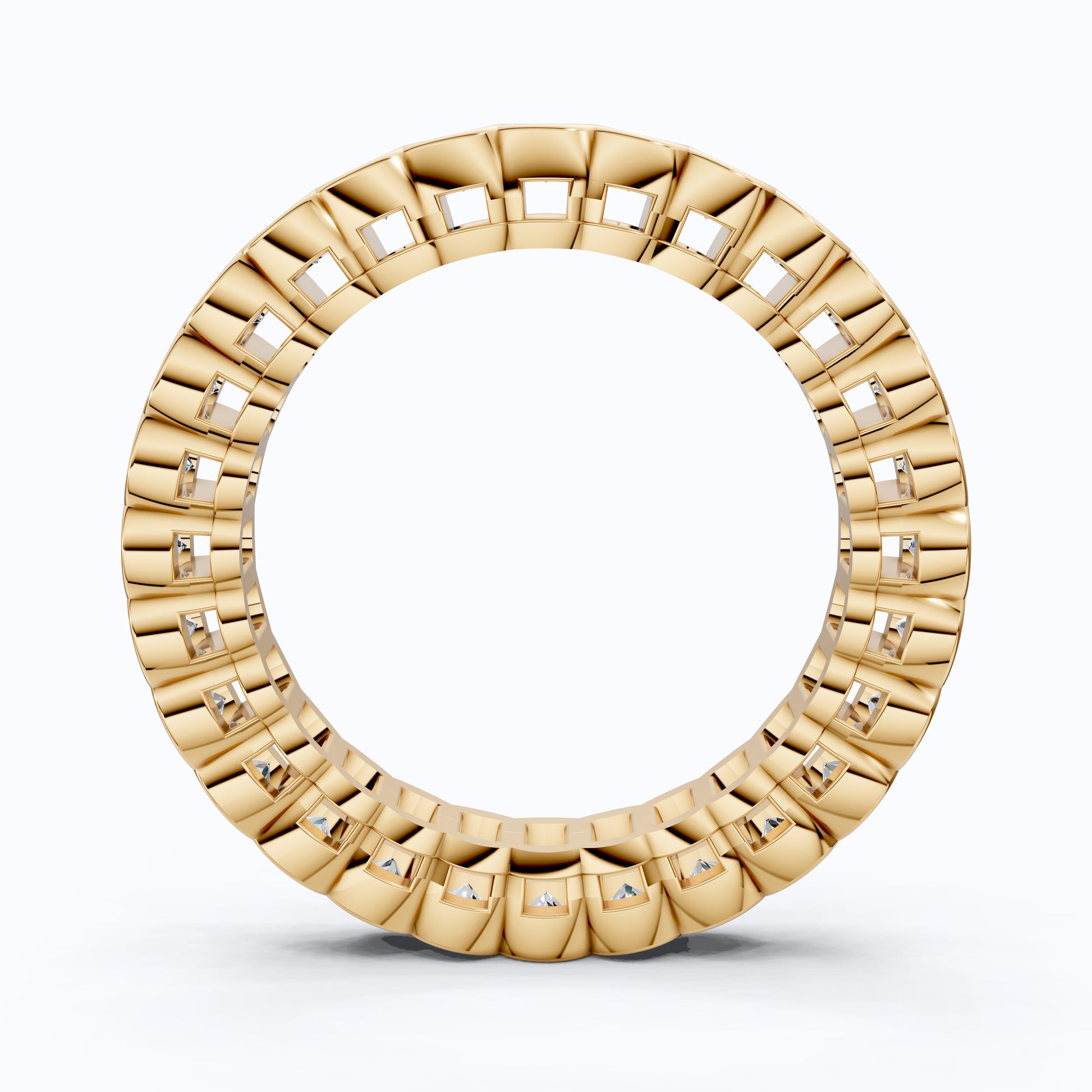 Minimalist Bezel Full Eternity Wedding Band in 14k Solid Gold, 1.85 TCW Round Cut Lab Grown Diamonds, Birthday Gift for Her, Christmas Gift