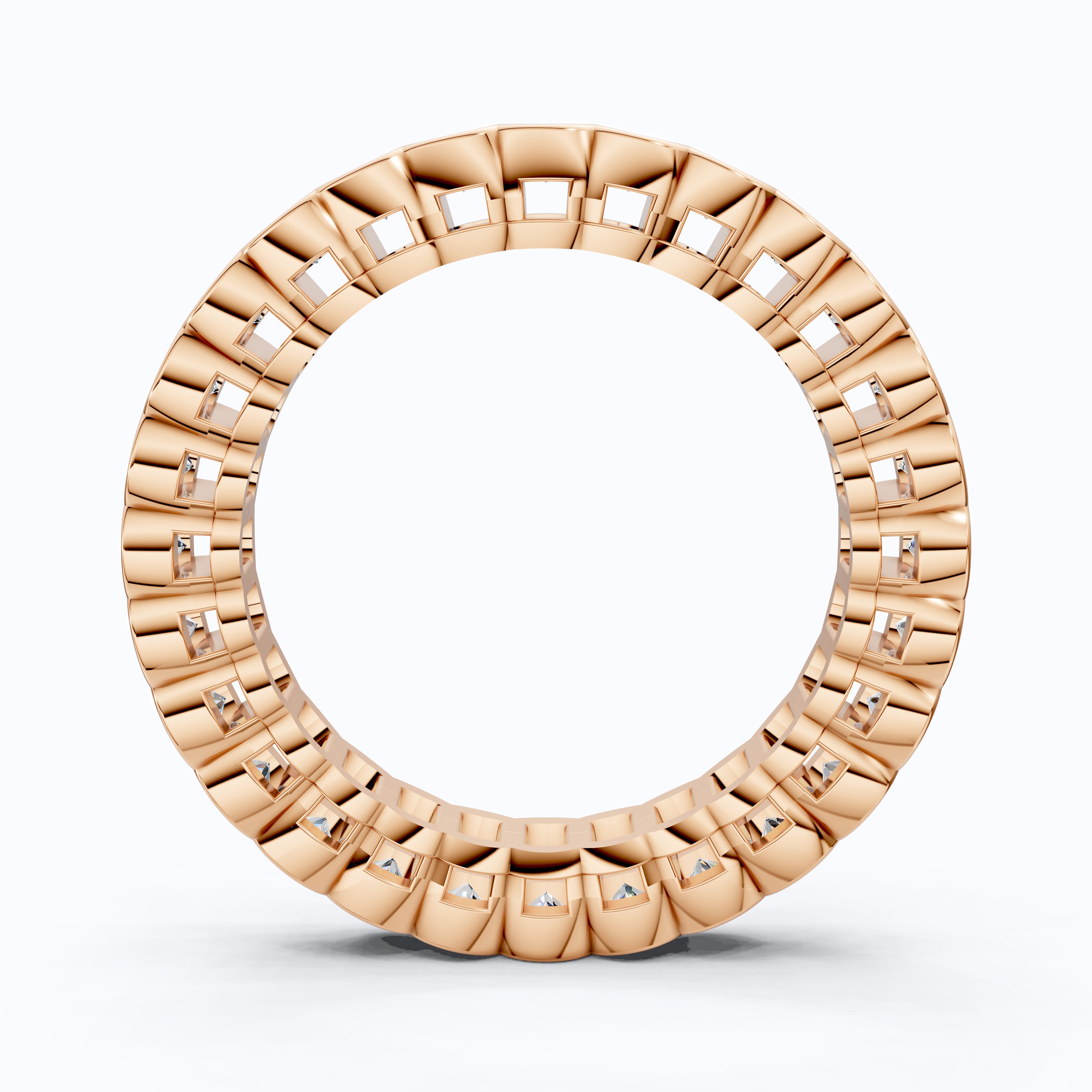 Minimalist Bezel Full Eternity Wedding Band in 14k Solid Gold, 1.85 TCW Round Cut Lab Grown Diamonds, Birthday Gift for Her, Christmas Gift