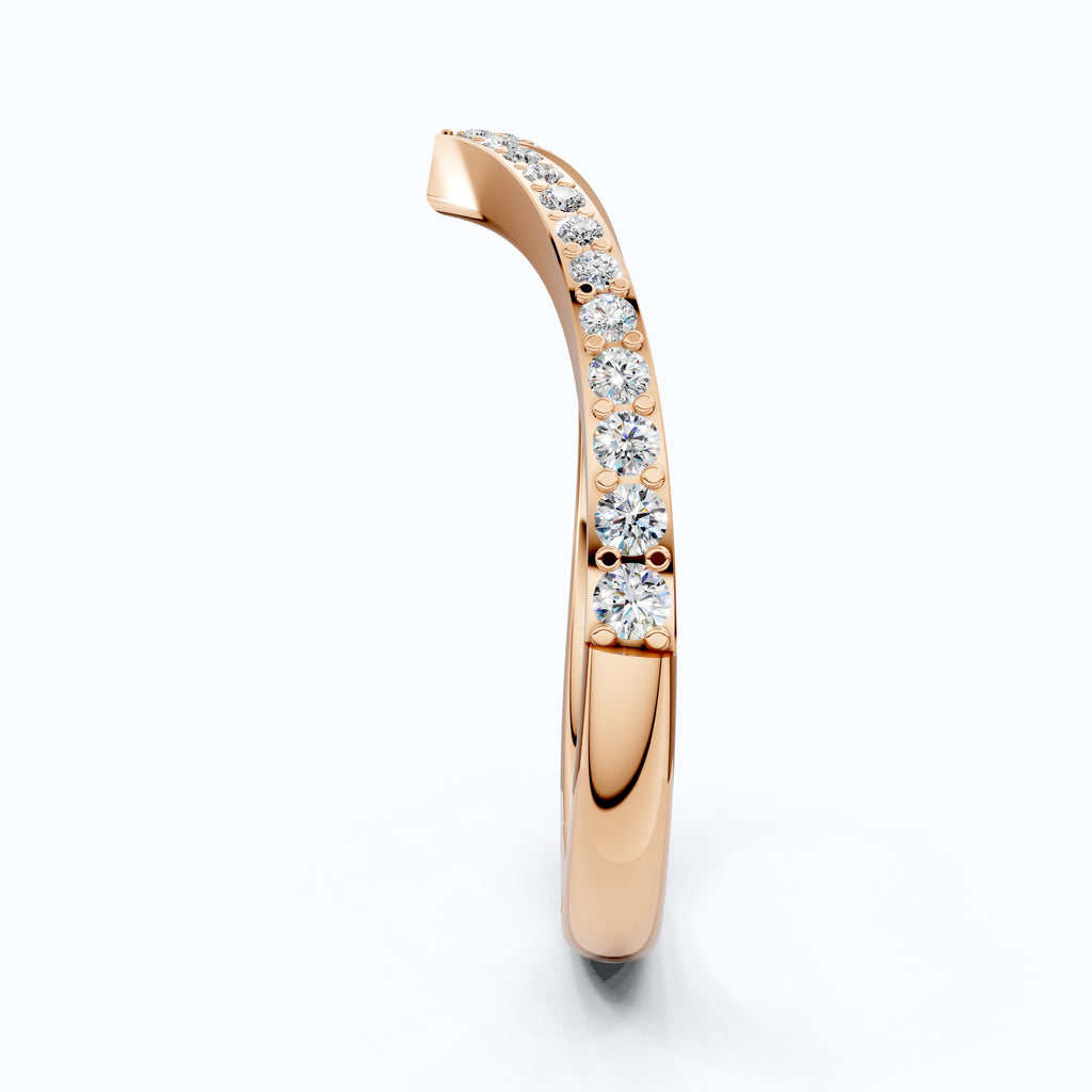 Curved Half Eternity Wedding Band For Women