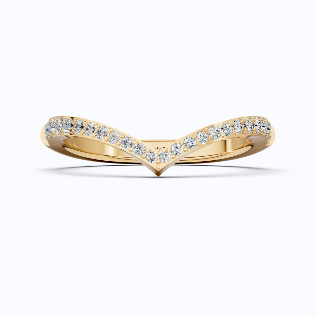 Curved Half Eternity Wedding Band For Women