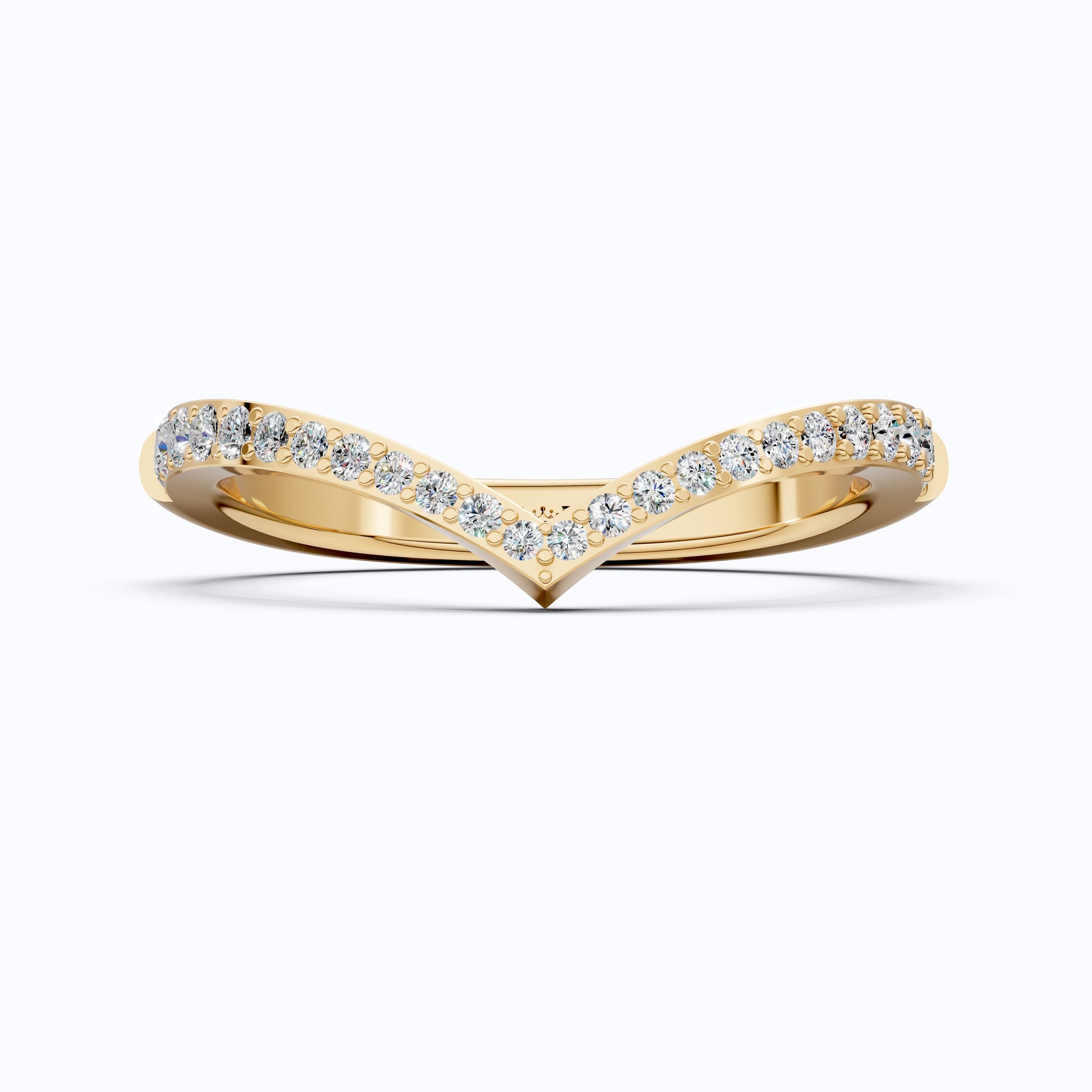 Curved Half Eternity Wedding Band For Women