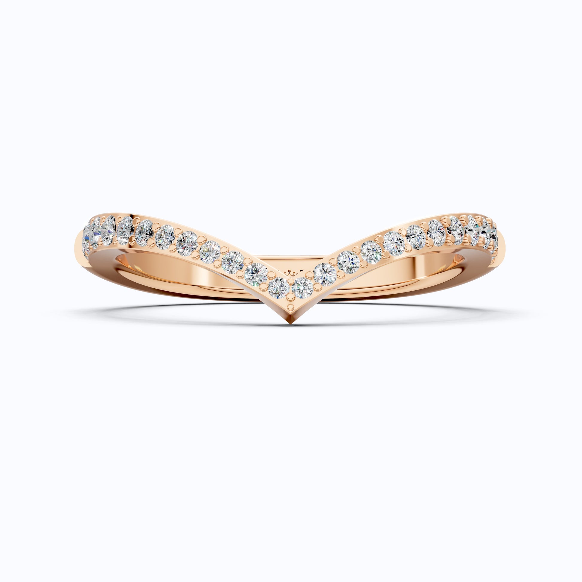Curved Half Eternity Wedding Band For Women