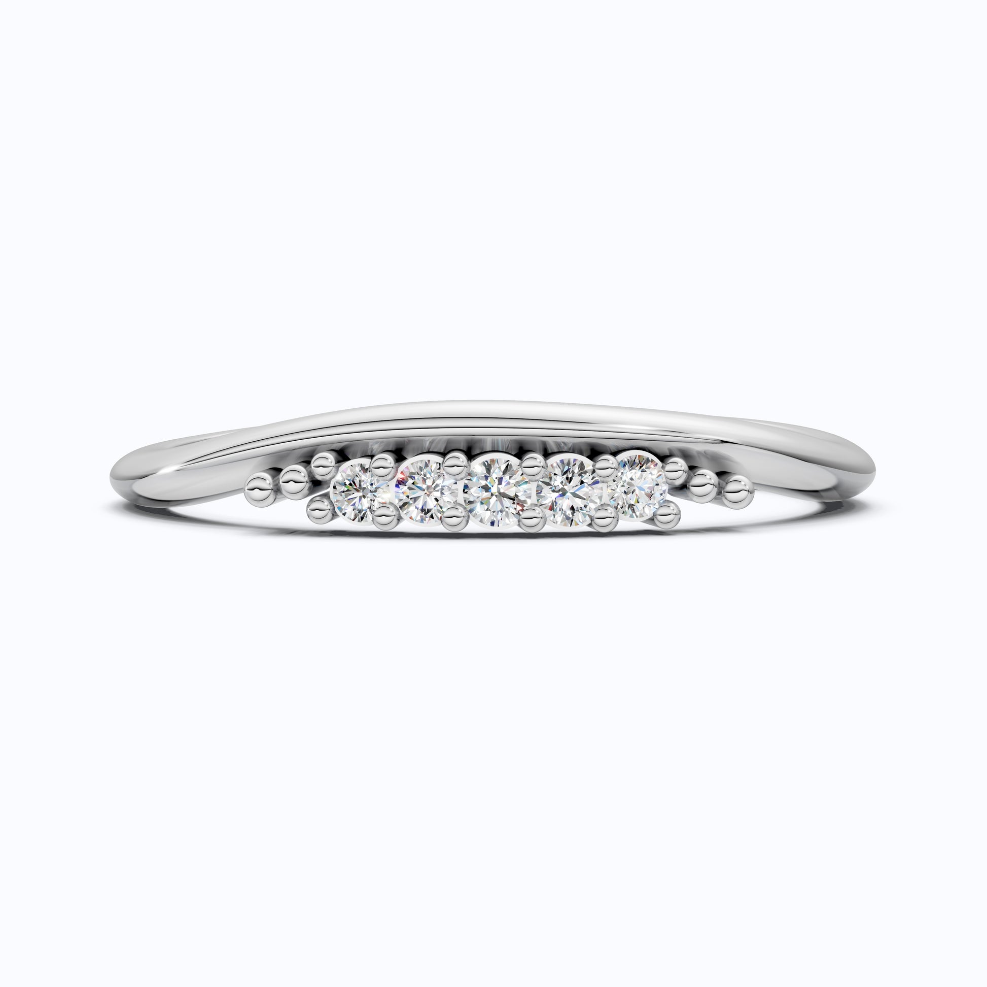 Tiara Curved Wedding Simple Ring For Women