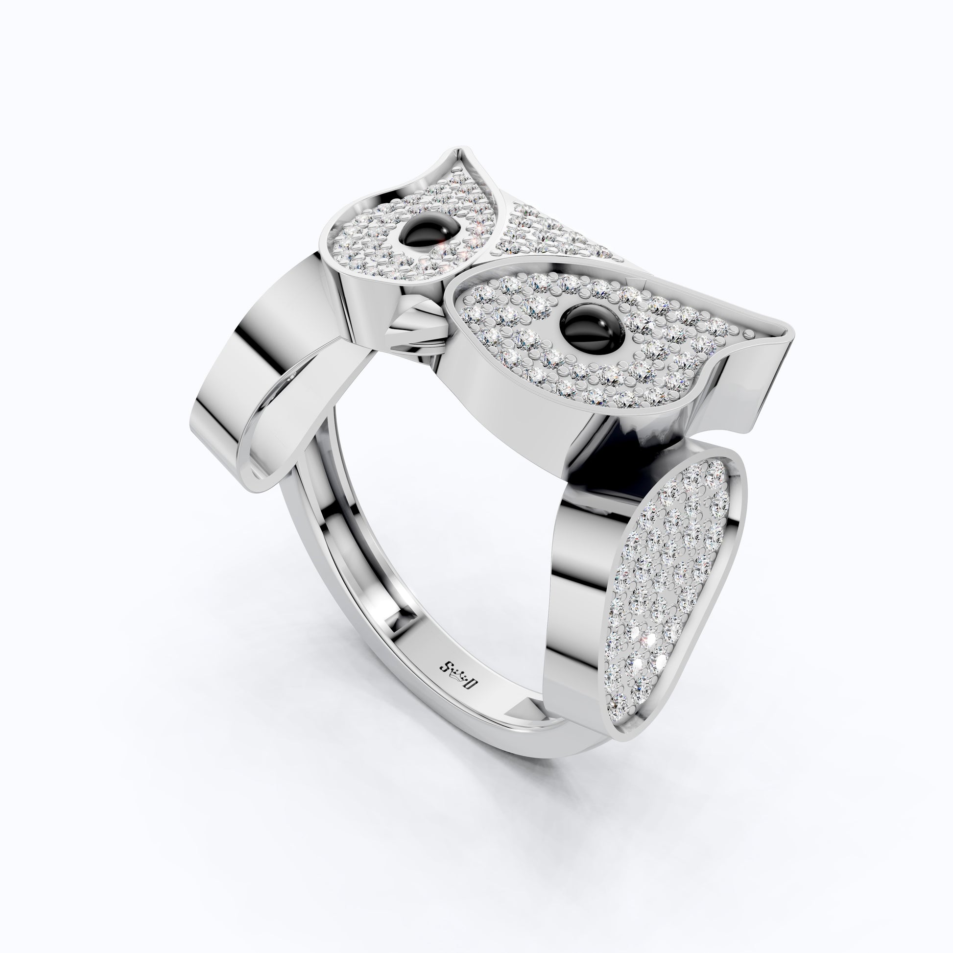 Unique Owl Bird Hip-Hop Wedding Ring, Iced Out Jewelry