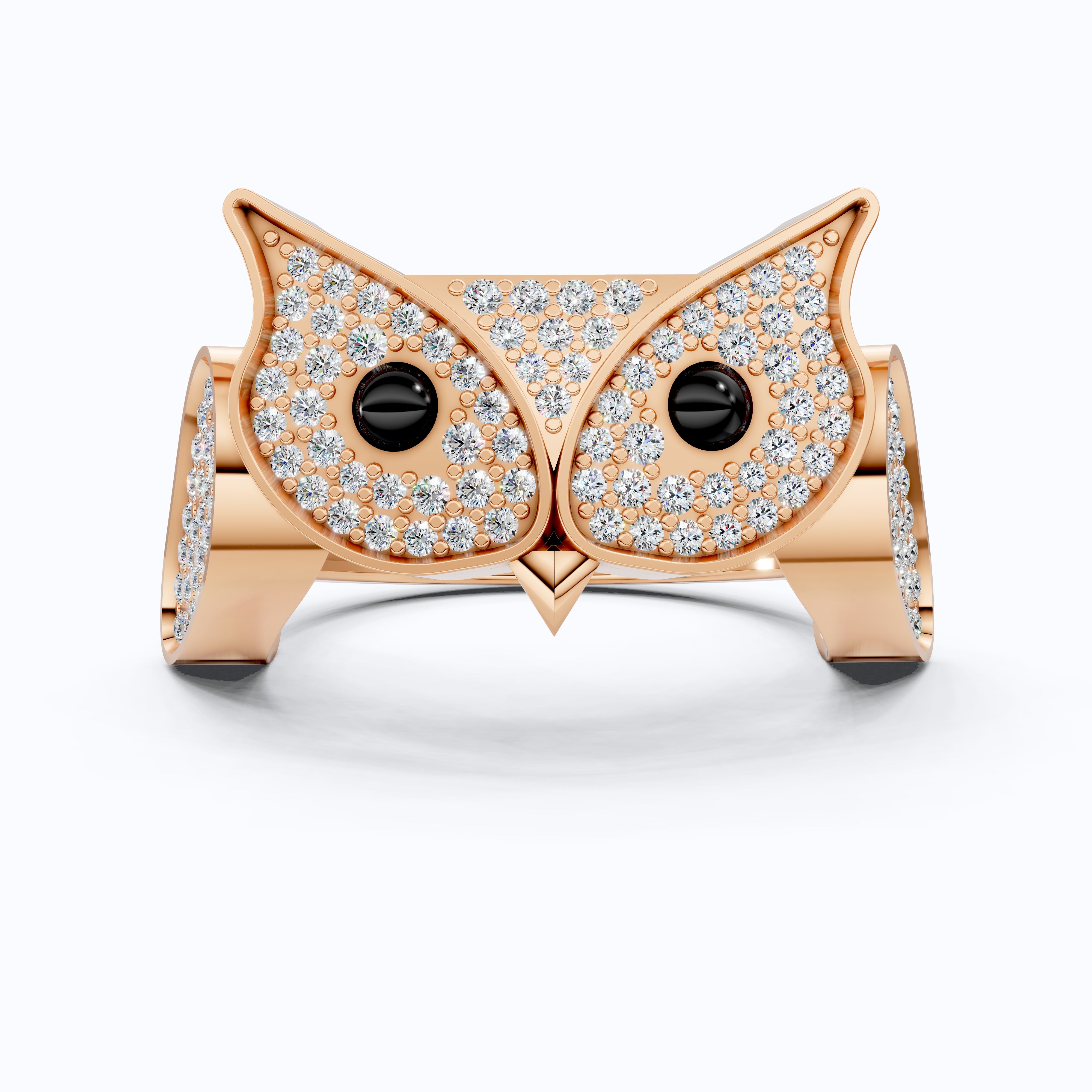 Unique Owl Bird Hip-Hop Wedding Ring, Iced Out Jewelry