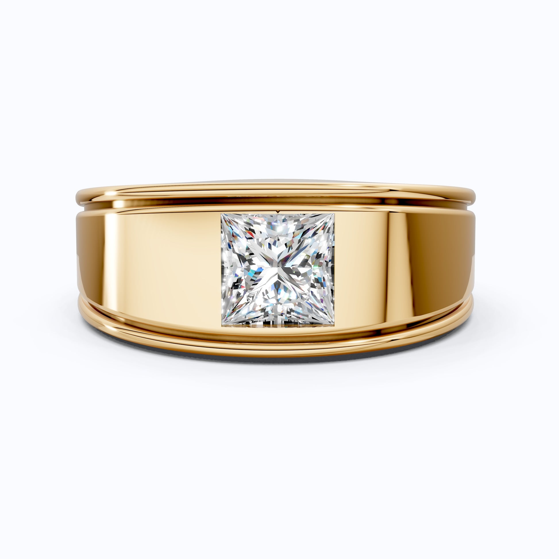 Princess Cut Lab Created Diamond Men's Engagement Ring, Wedding Gift For Him