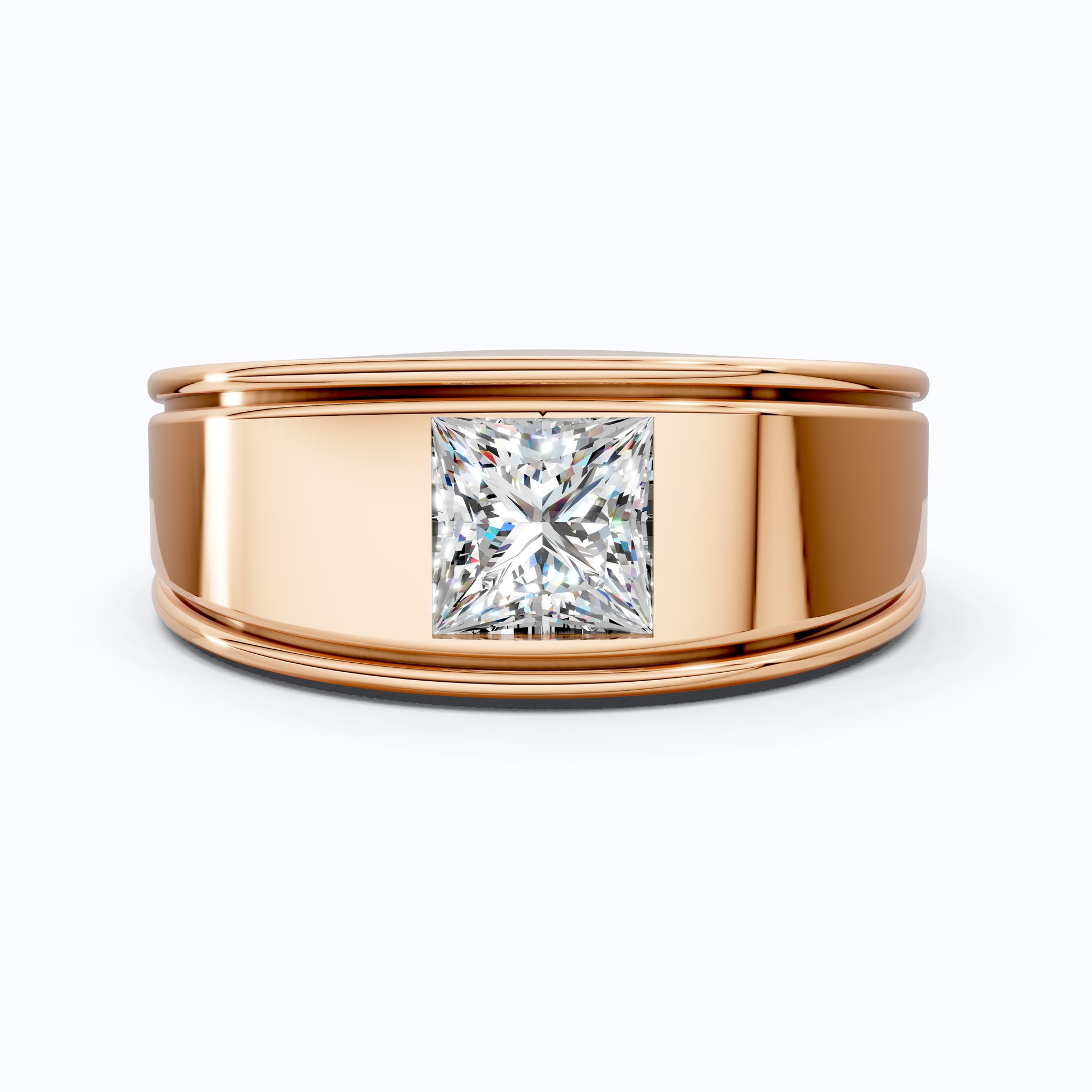 Princess Cut Lab Created Diamond Men's Engagement Ring, Wedding Gift For Him