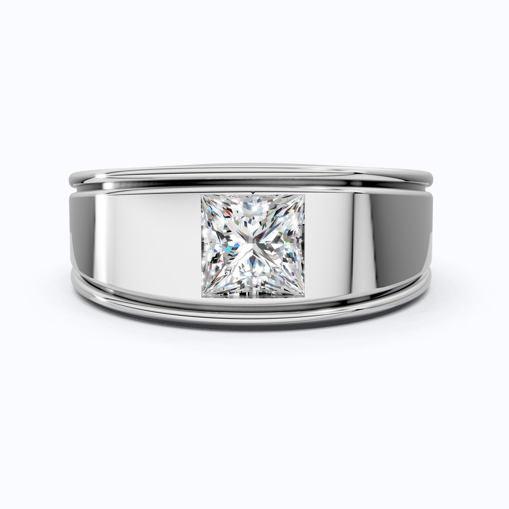 Princess Cut Lab Created Diamond Men's Engagement Ring, Wedding Gift For Him