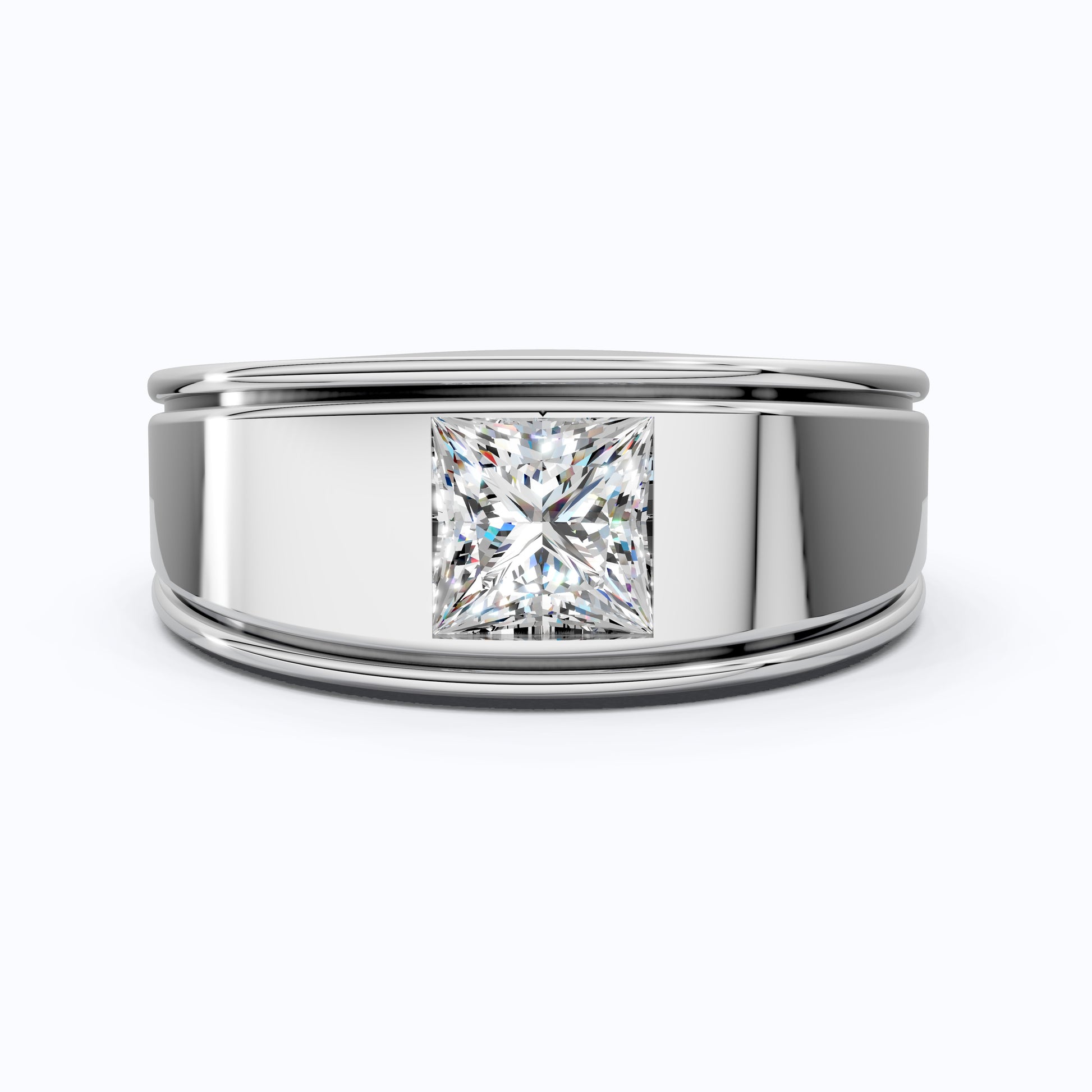 Princess Cut Lab Created Diamond Men's Engagement Ring, Wedding Gift For Him