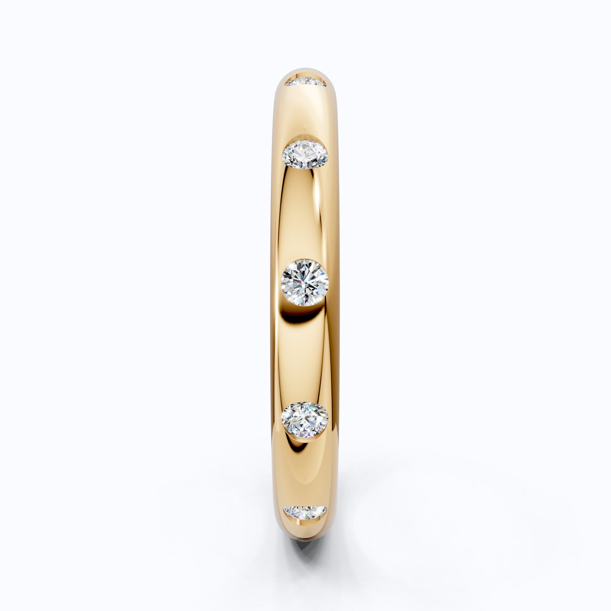 Dainty Diamond Accent Wedding Band in 14K Solid Gold, 0.18 TCW Round Cut Lab Created Diamonds, Anniversary Jewelry, Gift For Her, Simple Band