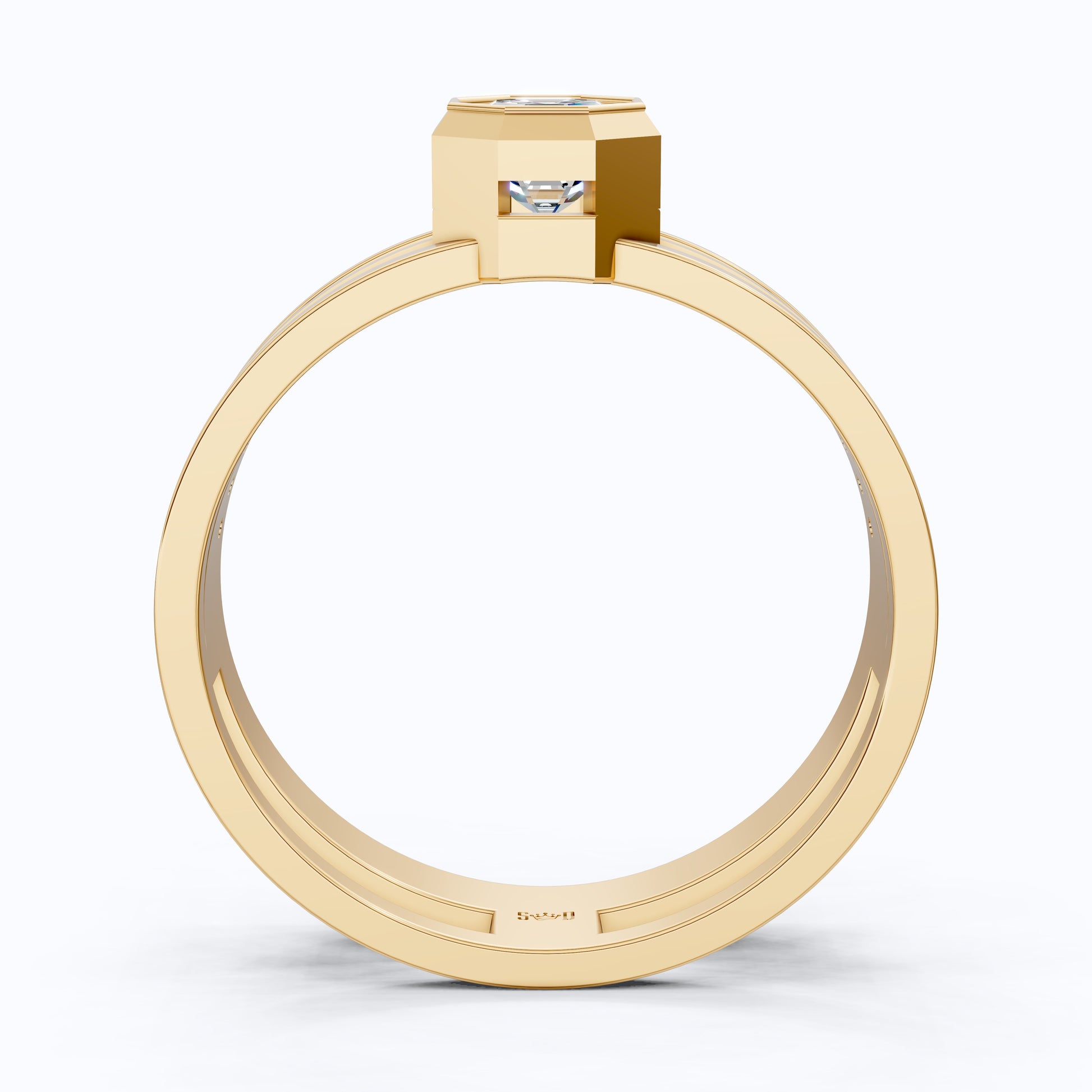 Octagon Cut Unique Pave Men's Wedding Ring, Anniversary Gift For Him