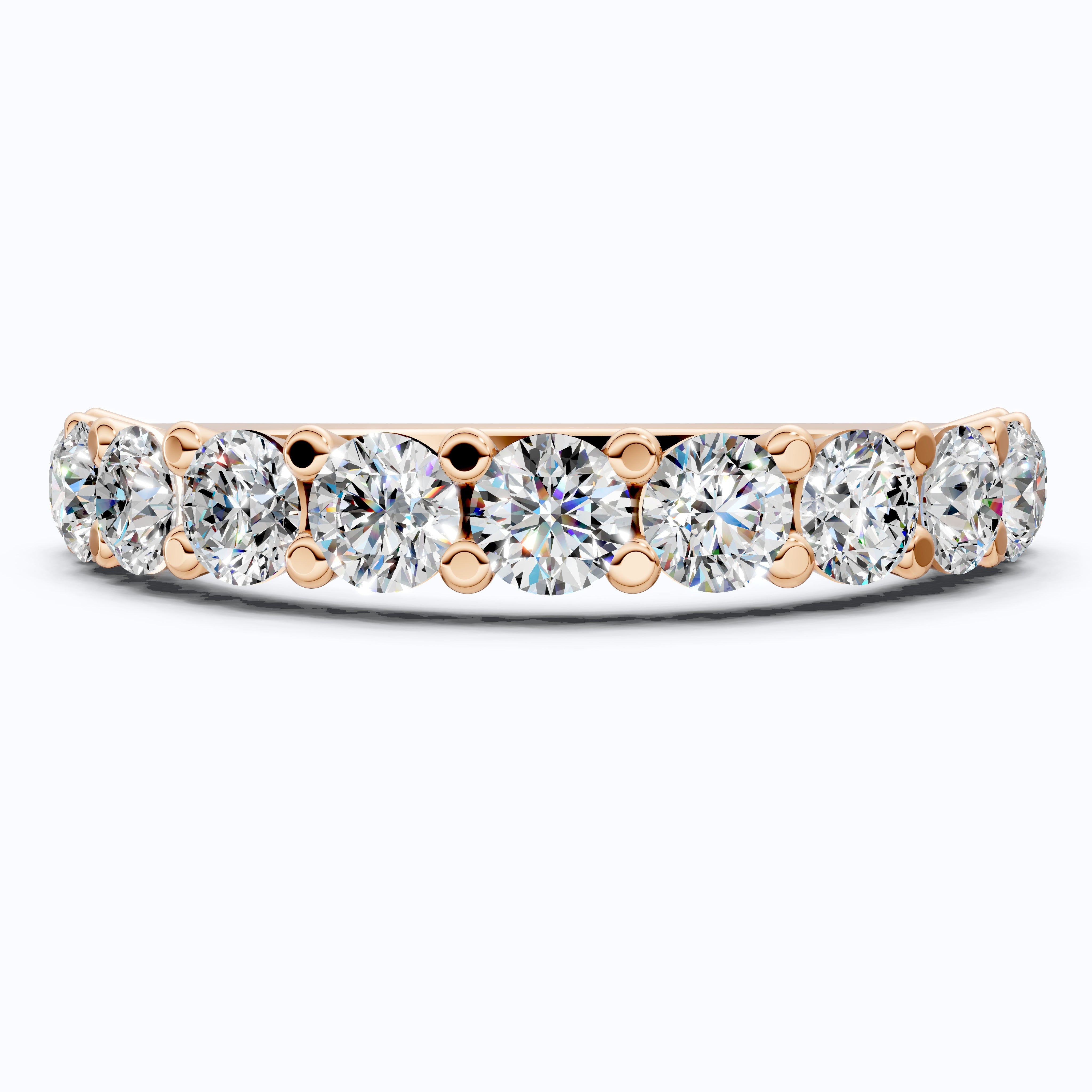 Dainty Prong Set Diamond Wedding Band in 14K Solid Gold, 1.10 TCW Round Cut Lab Grown Diamonds, Bridal Gift, Promise Jewelry