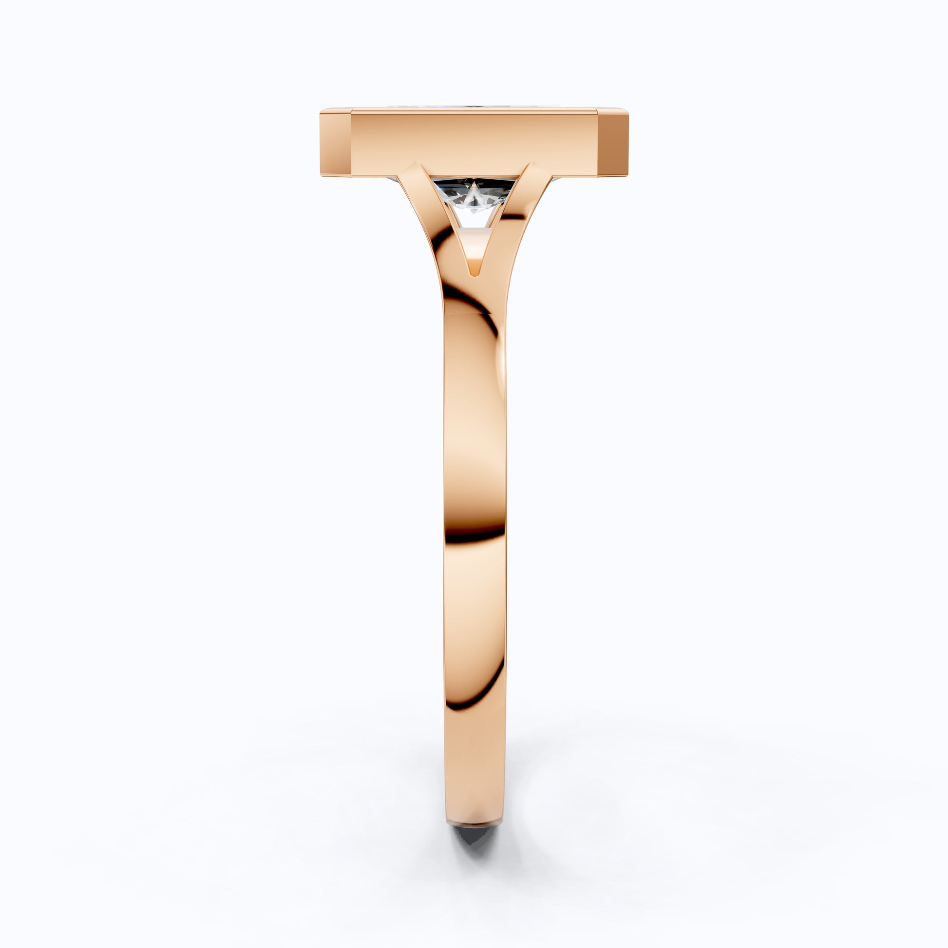 Modern Bezel Set Rectangle Solitaire Engagement Ring in 18K Solid Gold, 2.00 CT Radiant Cut Lab Created Diamond, Anniversary Gift for Her, Handmade Bridal Jewelry