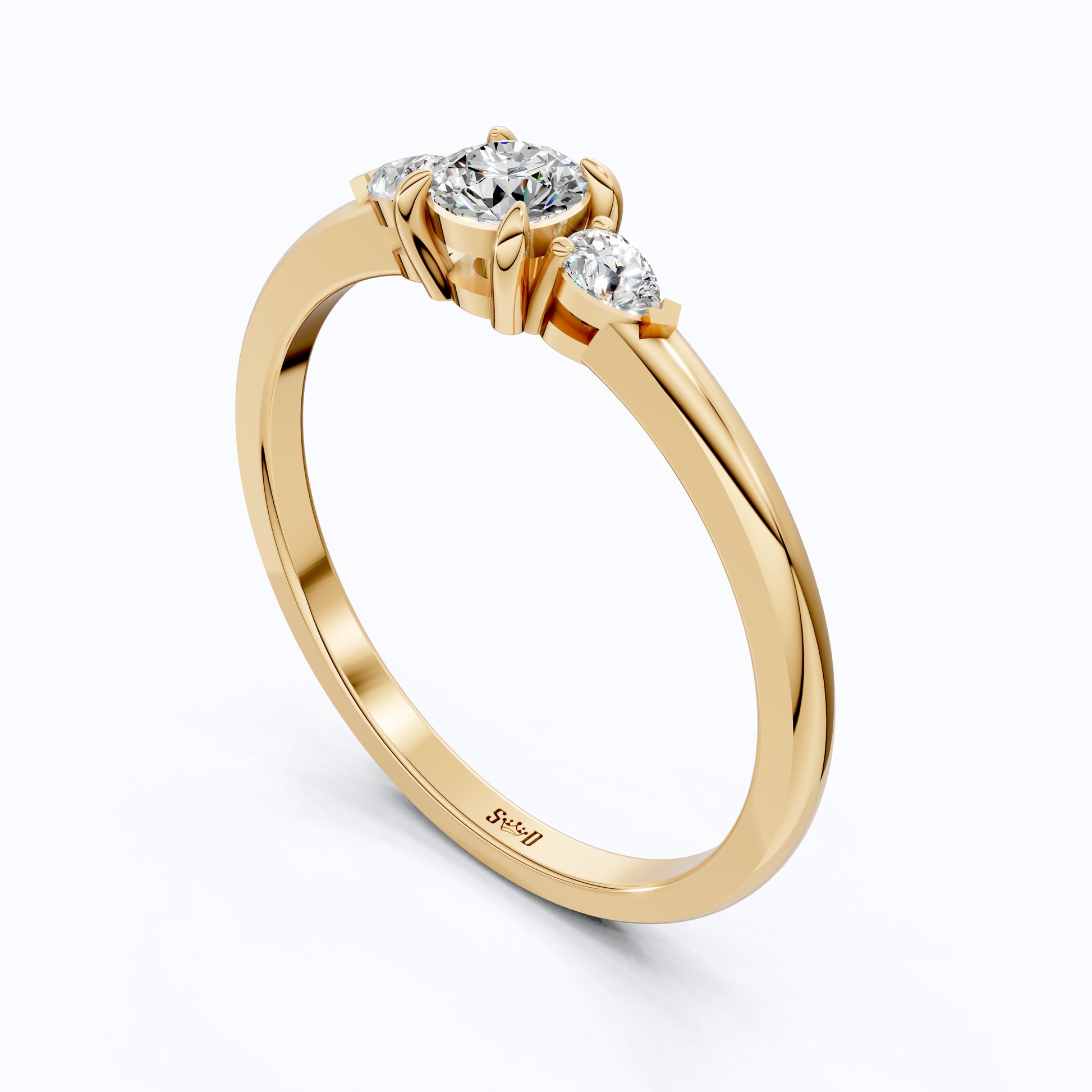 Pear/Round Cut Simple Stacker Wedding Ring, Anniversary Gift