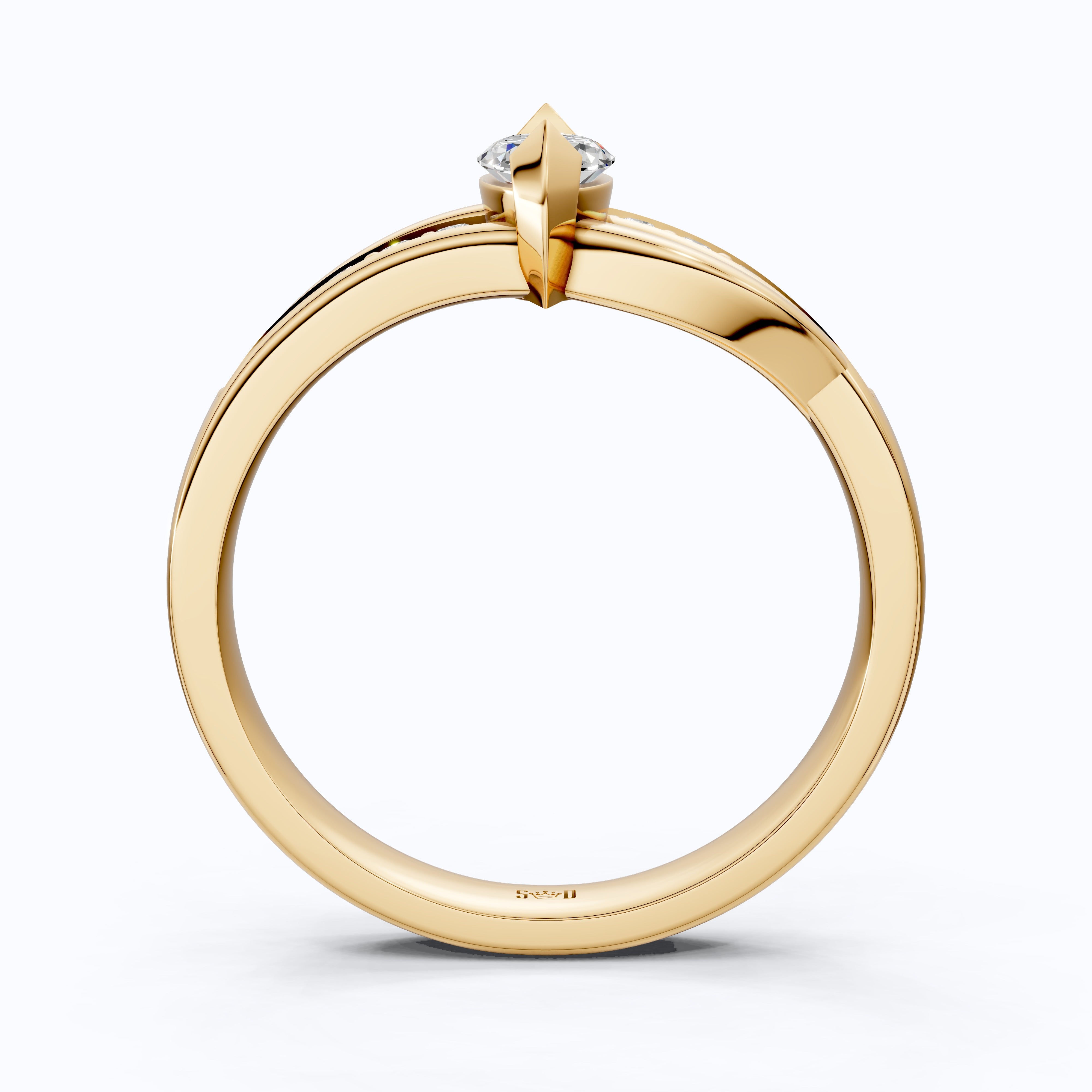 Marquise Split Shank Pave Engagement Ring in 14k Solid Gold, 0.43 TCW Marquise/Round Cut Sculpted Twist Unique Ring, Everyday Gift for Women