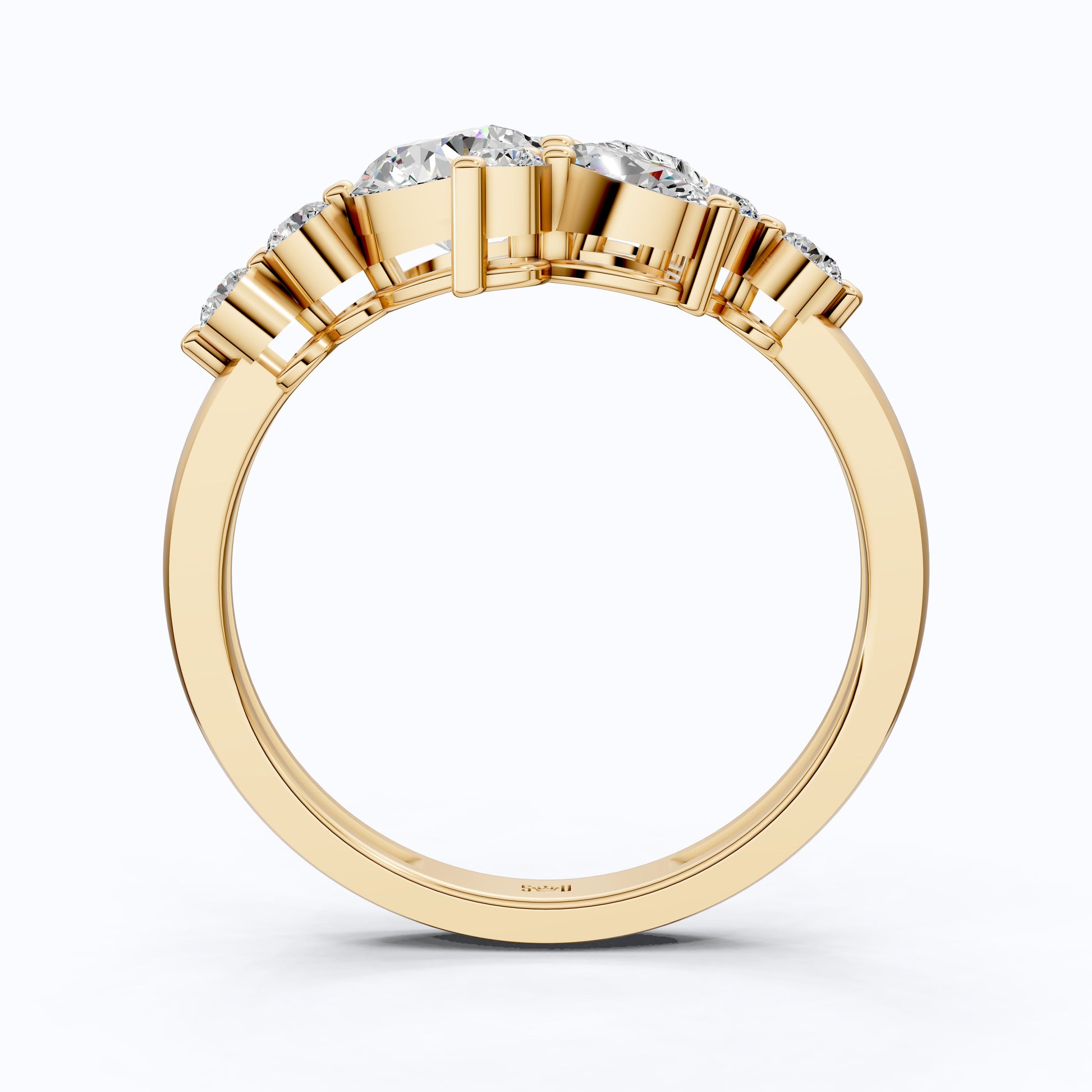 Unique Flower Cluster Ring in 14K Solid Gold, 0.75 TCW Round Cut Lab Created Diamonds, Engagement Ring, Bridal Jewelry