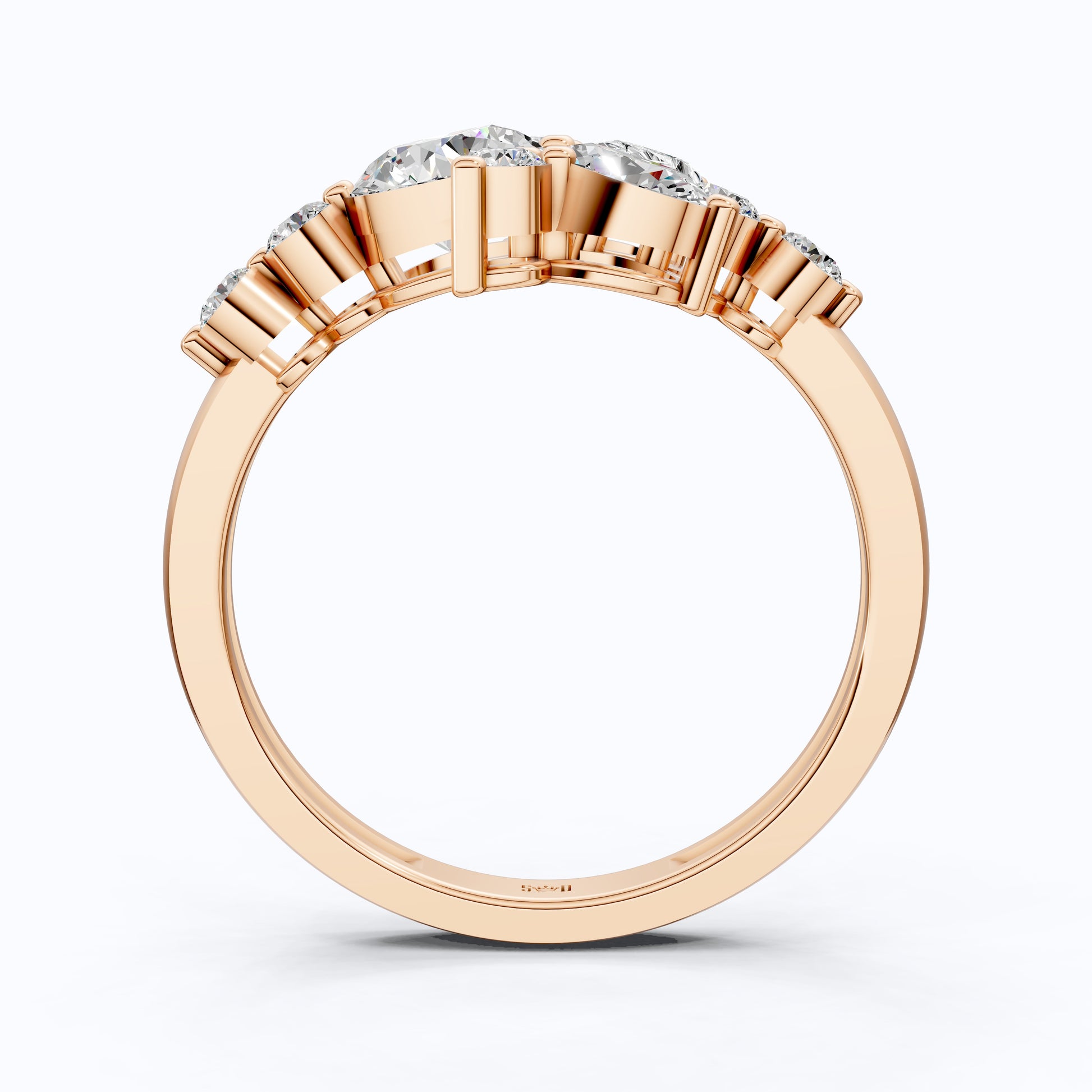 Unique Flower Cluster Ring in 14K Solid Gold, 0.75 TCW Round Cut Lab Created Diamonds, Engagement Ring, Bridal Jewelry