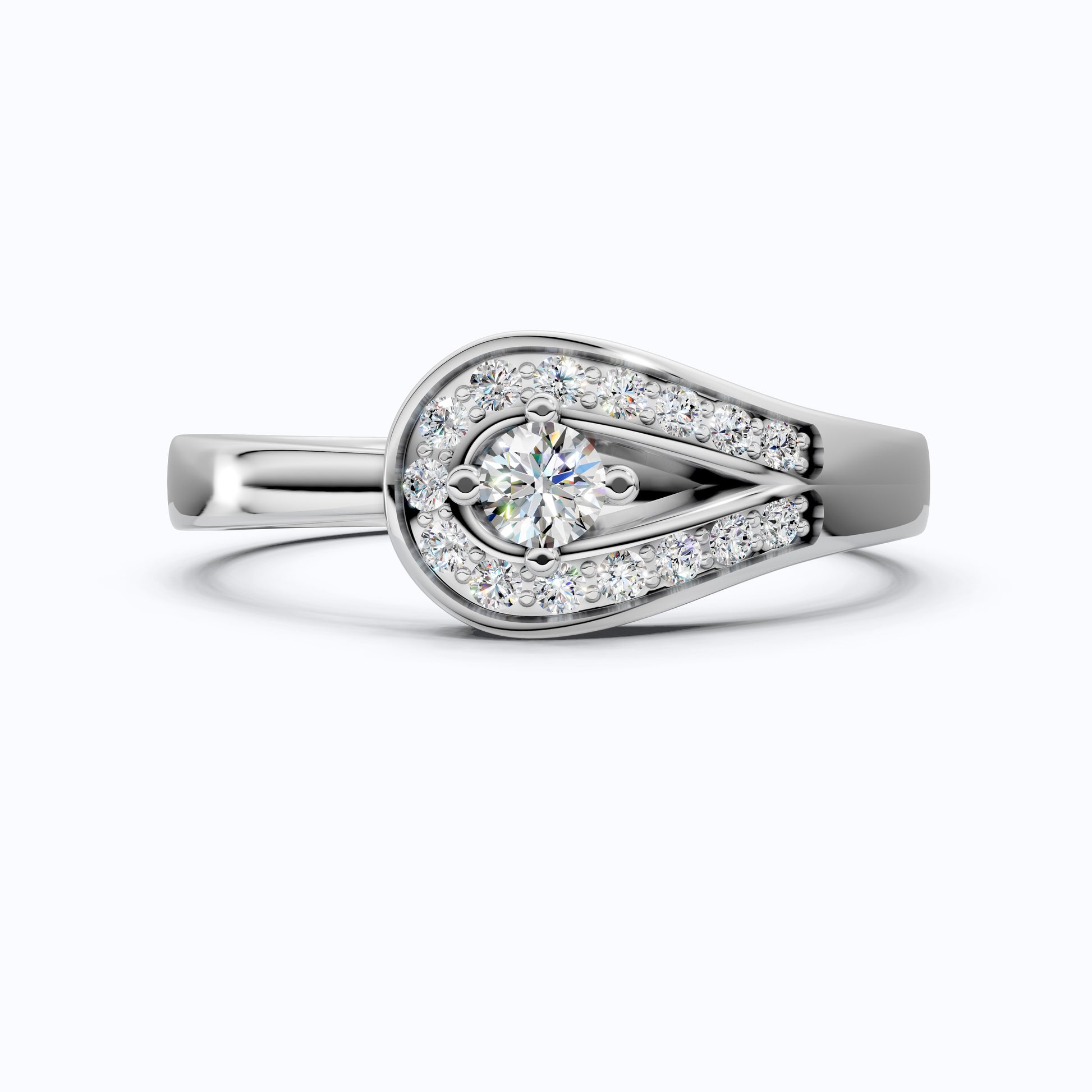 Halo Round Cut Lab Diamond Ring in 14K Yellow Gold, Bridal Jewelry, Gift for Her